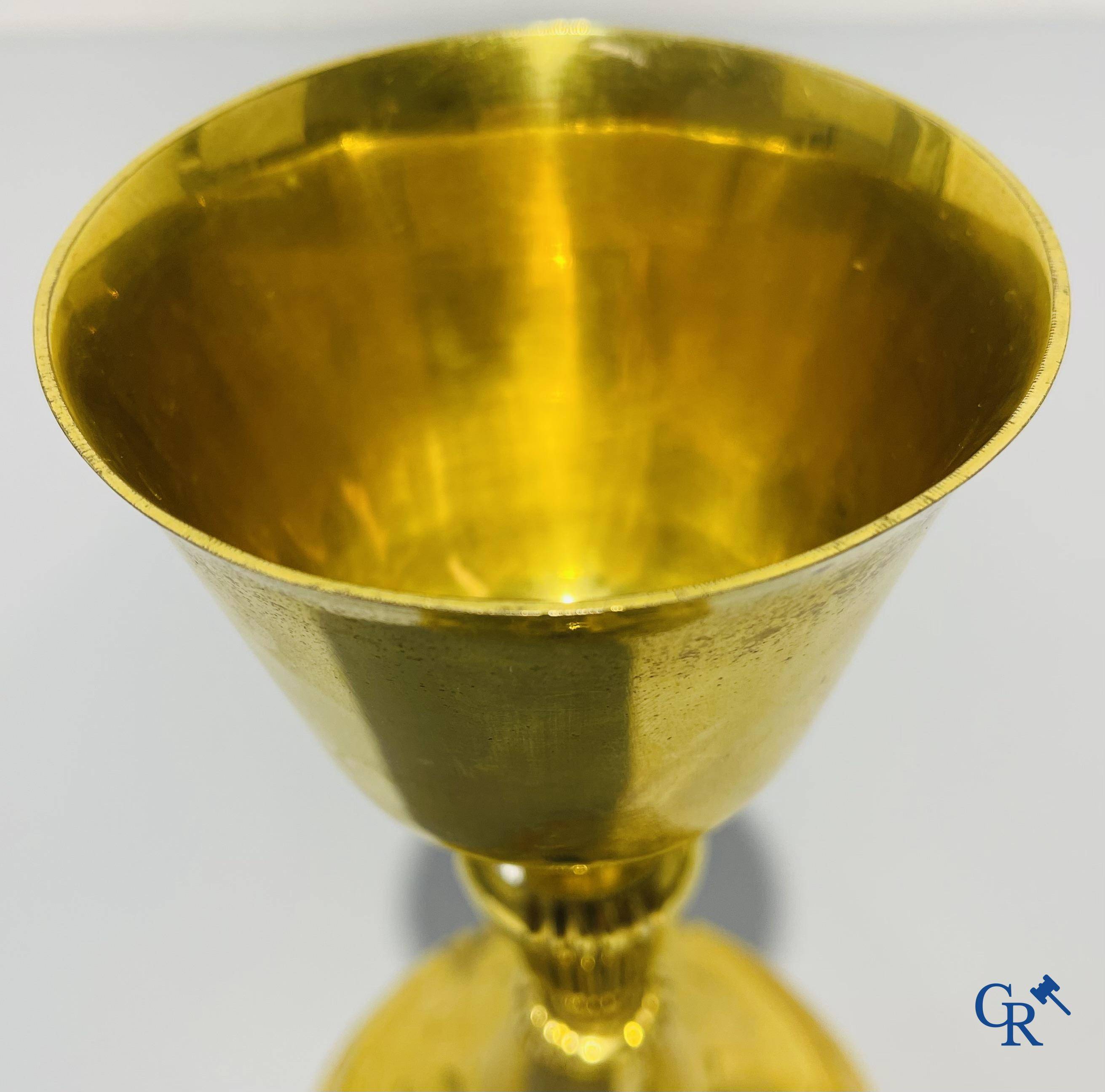 Objets religieux: Calice, en partie en vermeil argenté. XVIIIème siècle. Inscription: Joh. Gottschalk ... 1714.