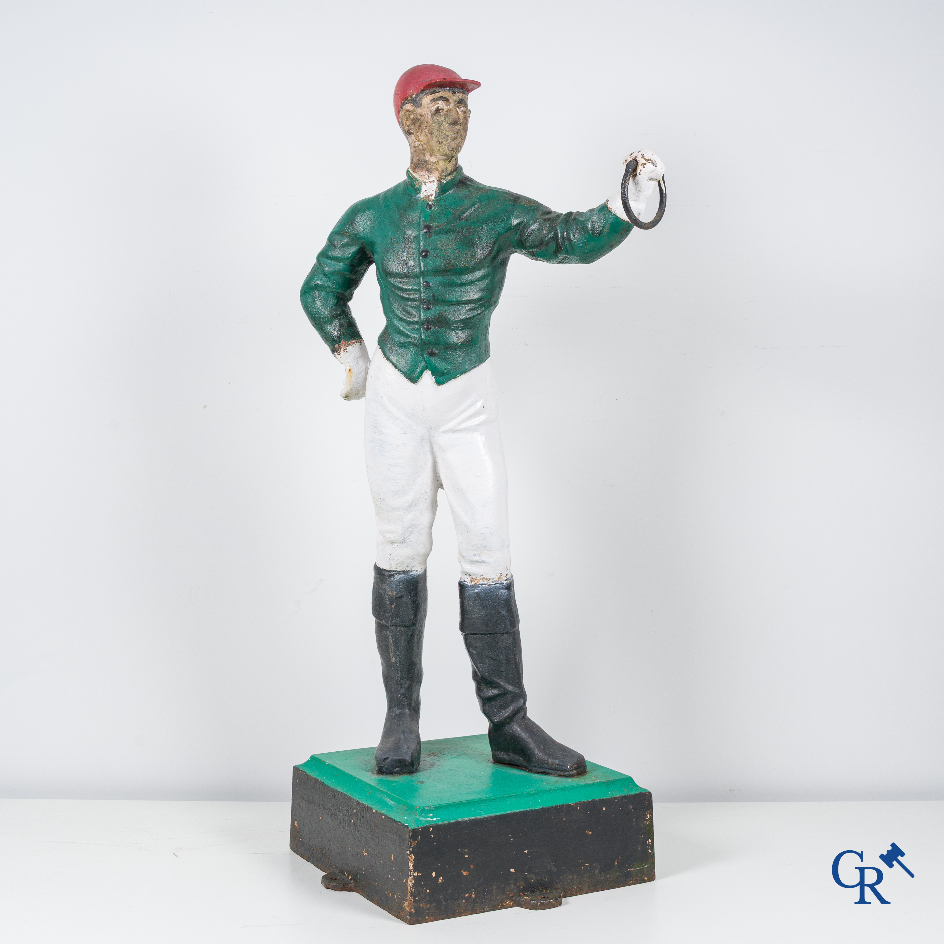 A large cast iron statue of a Jockey. Around 1920.