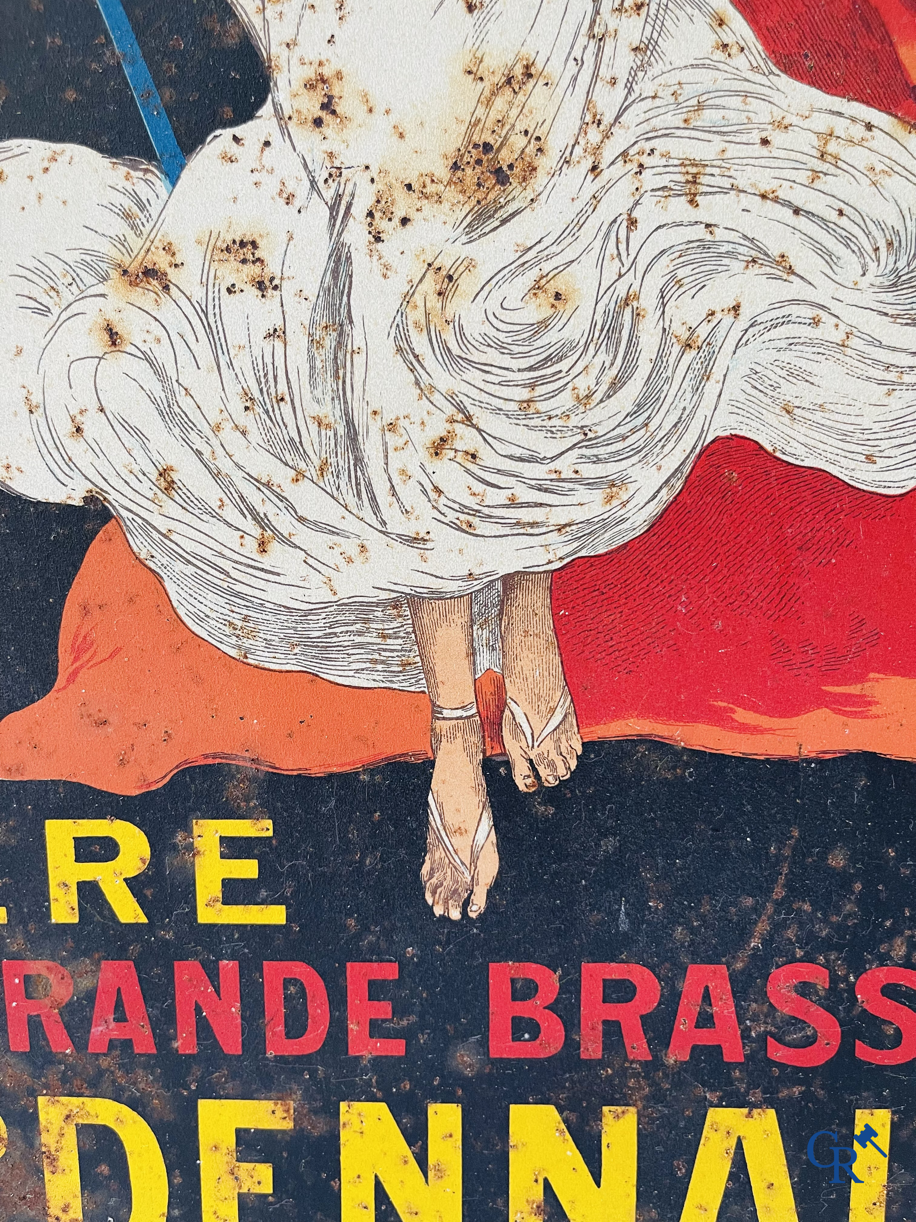 J. Spring (André Lapuszewski, Joseph Stall) Publicity printed on metal for Bière de la Grande Brasserie Ardennaise.