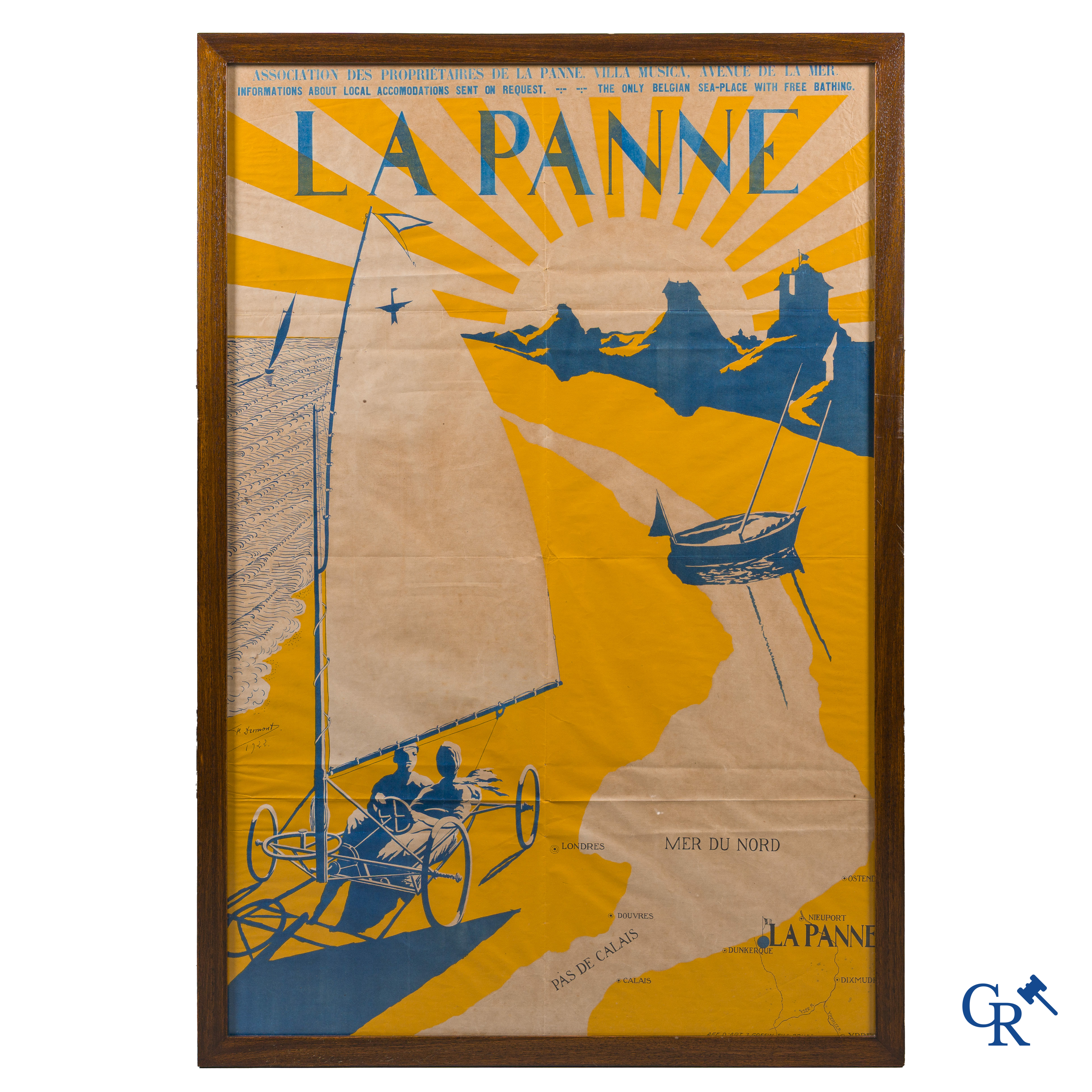 Dumont François (1886-1962) La Panne. Zeldzame affiche voor de Belgische kuststad De Panne. Gedateerd 1923.