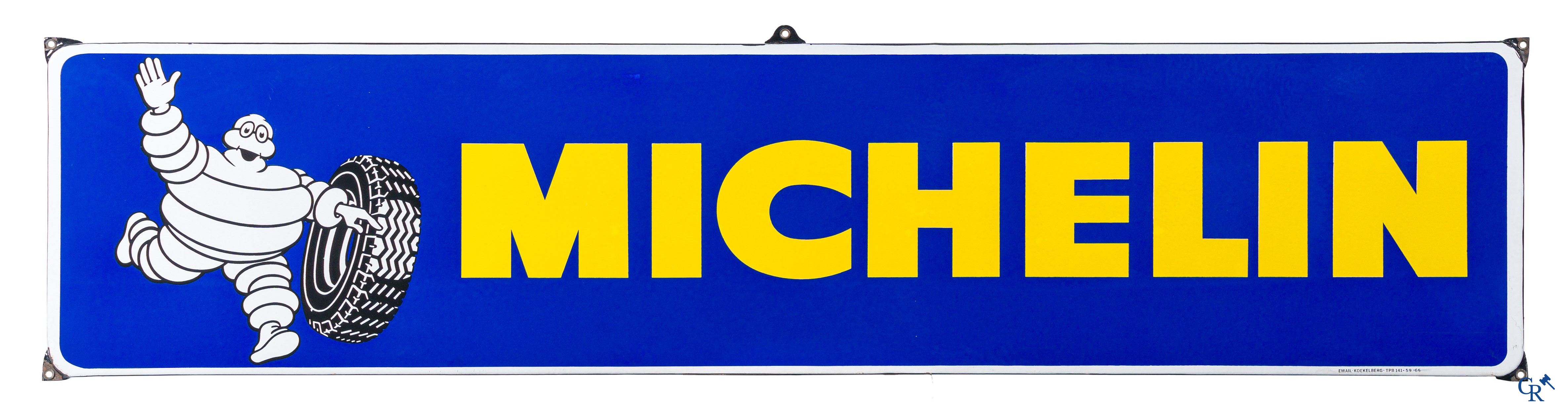 Michelin, enamel sign with Bibendum. 1960's. Email. Koekelberg. Mint condition.