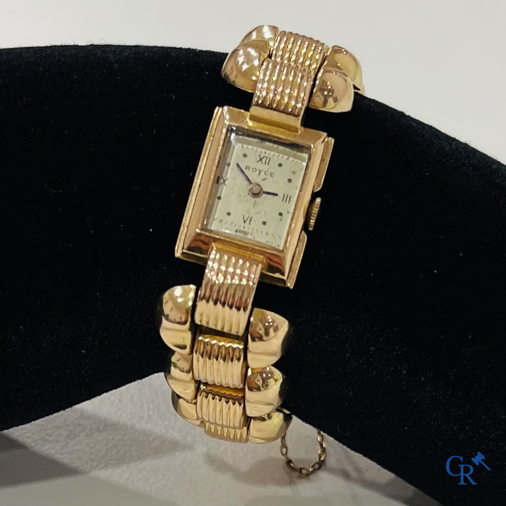 Watches, a ladies wristwatch Royce in gold 750°/00. Swiss work.