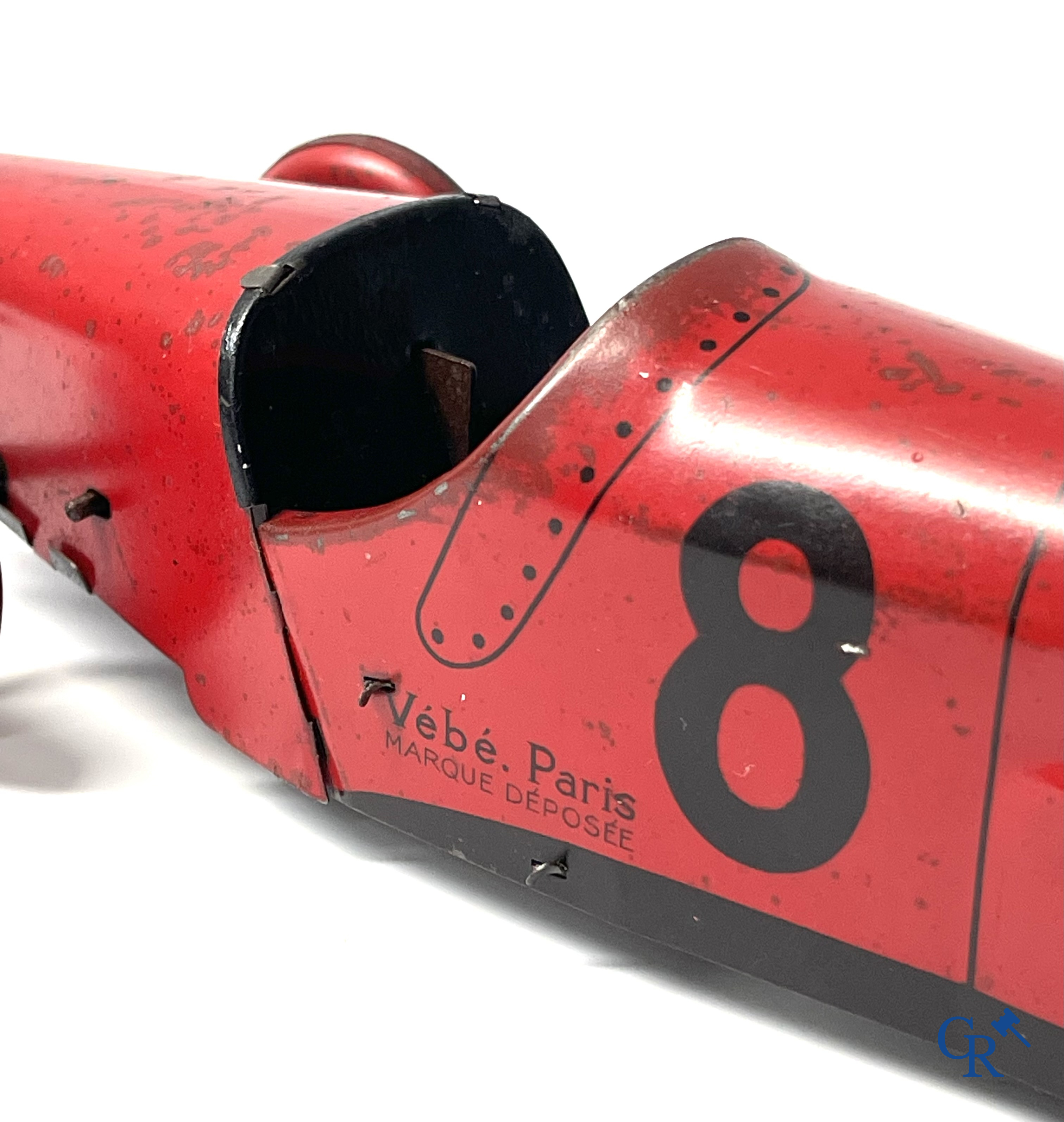 Mechanisch speelgoed, Vébé Paris, Made in France. Een blikken auto 1911 Model T Ford Racer.