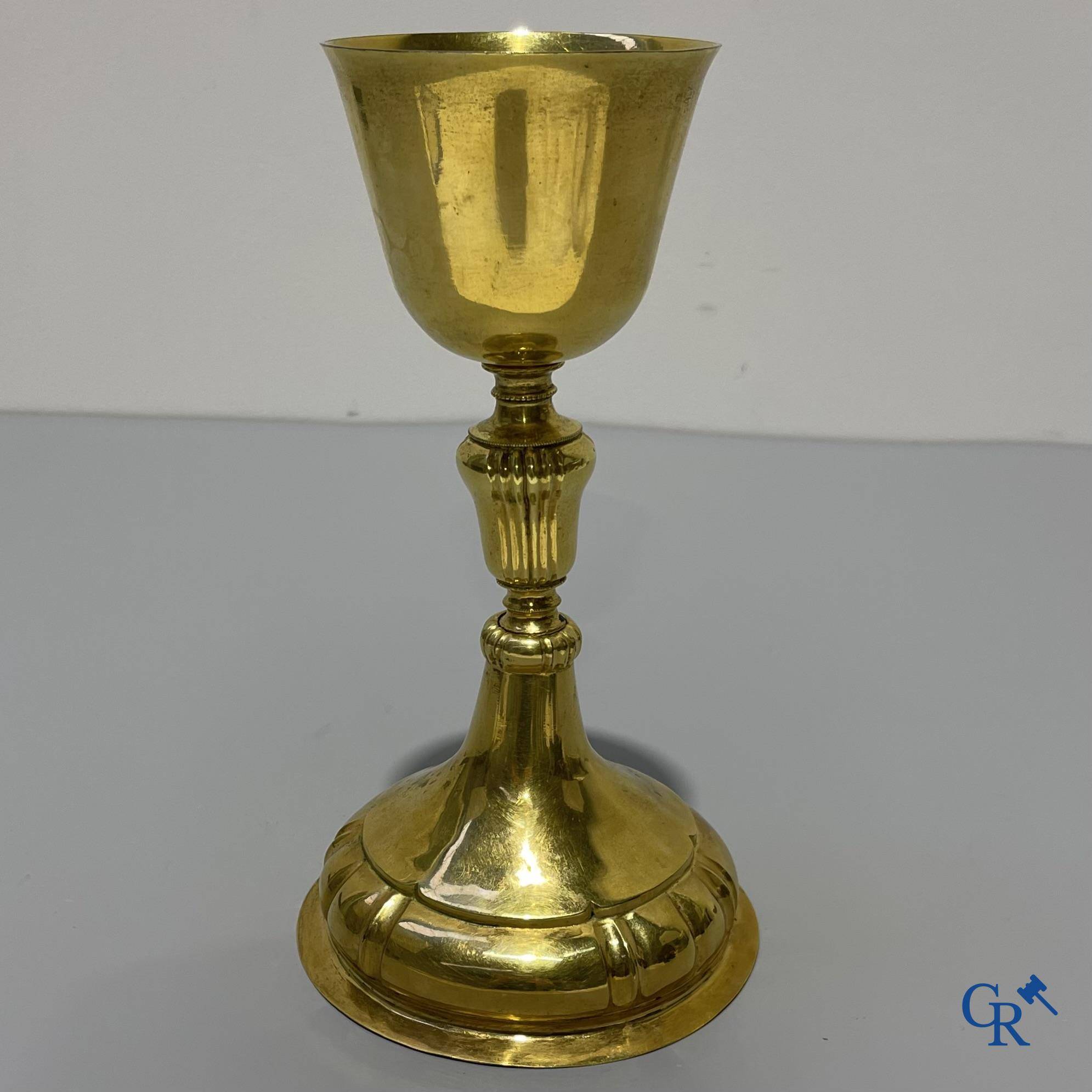 Objets religieux: Calice, en partie en vermeil argenté. XVIIIème siècle. Inscription: Joh. Gottschalk ... 1714.