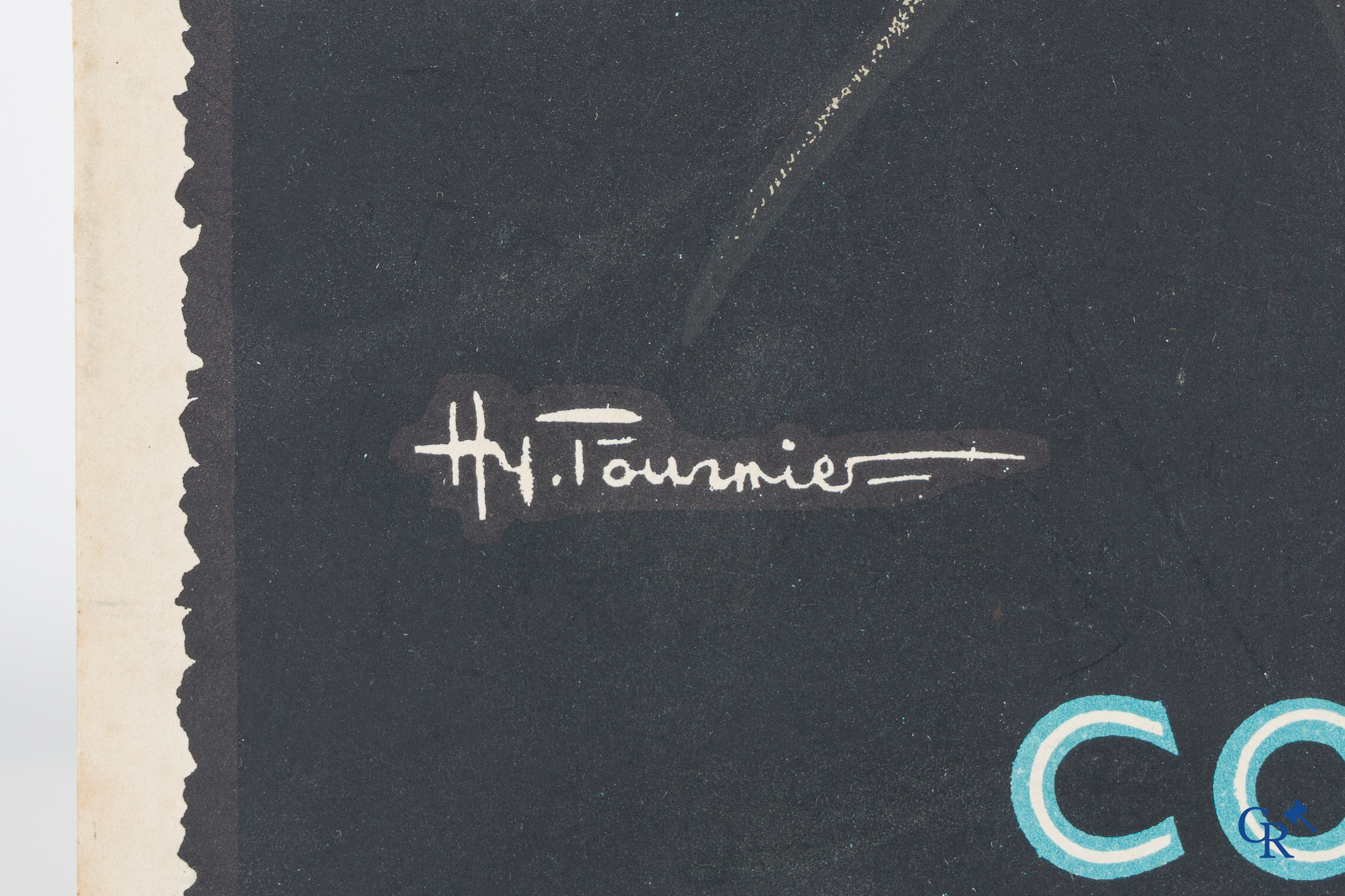 Conserves "Le Soleil" Malines, Publicité sur carton. Arcitaire, Liége, Paris. Signé Henry Fournier.