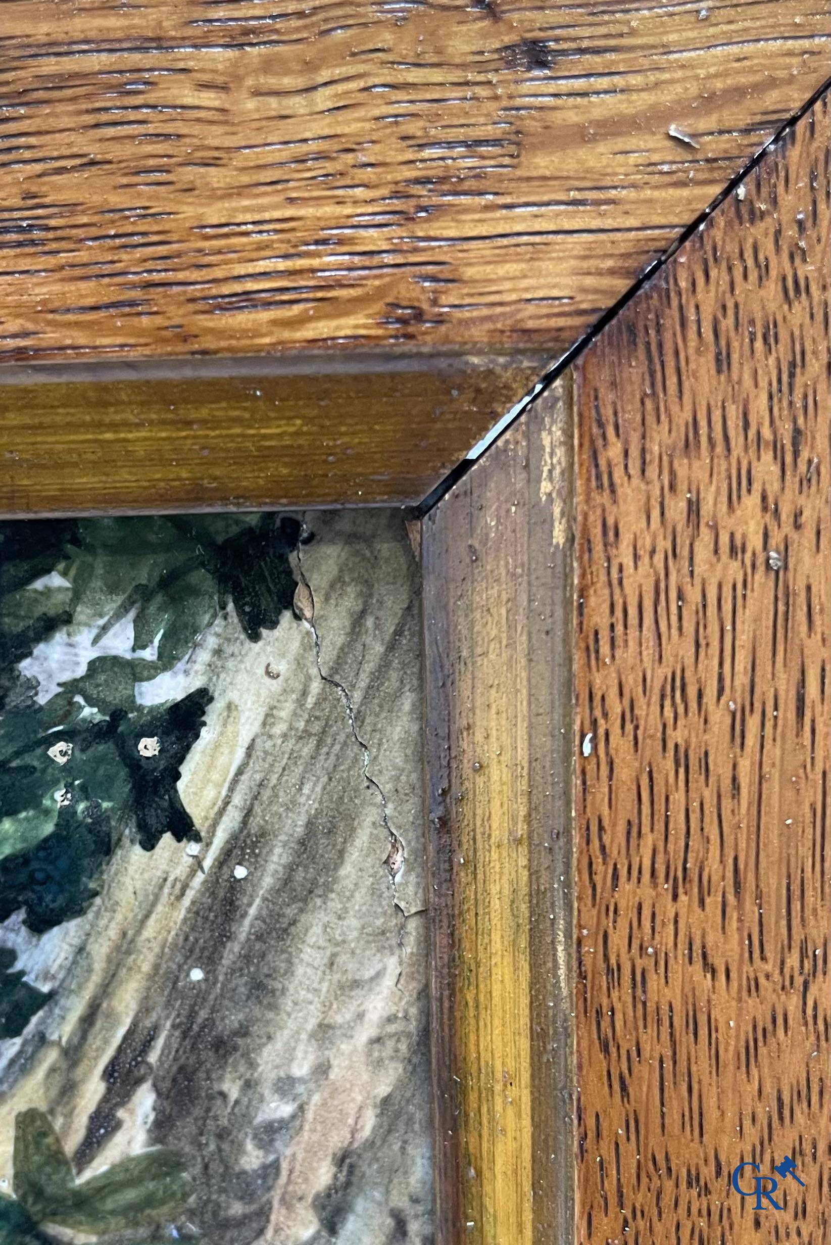 Porcelaine: Grande plaque en faïence italienne.