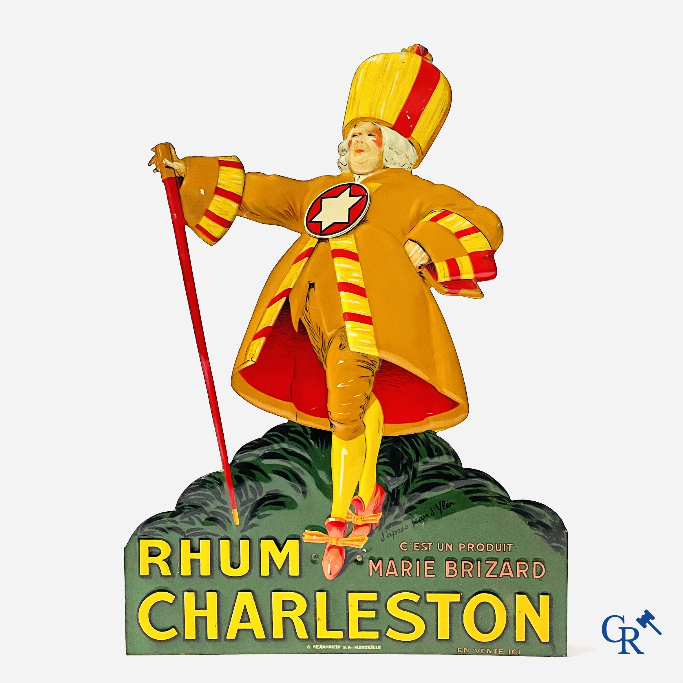 Jean D'Ylen, Publiciteit in bedrukt blik voor Rhum Charleston van Marie Brizard.