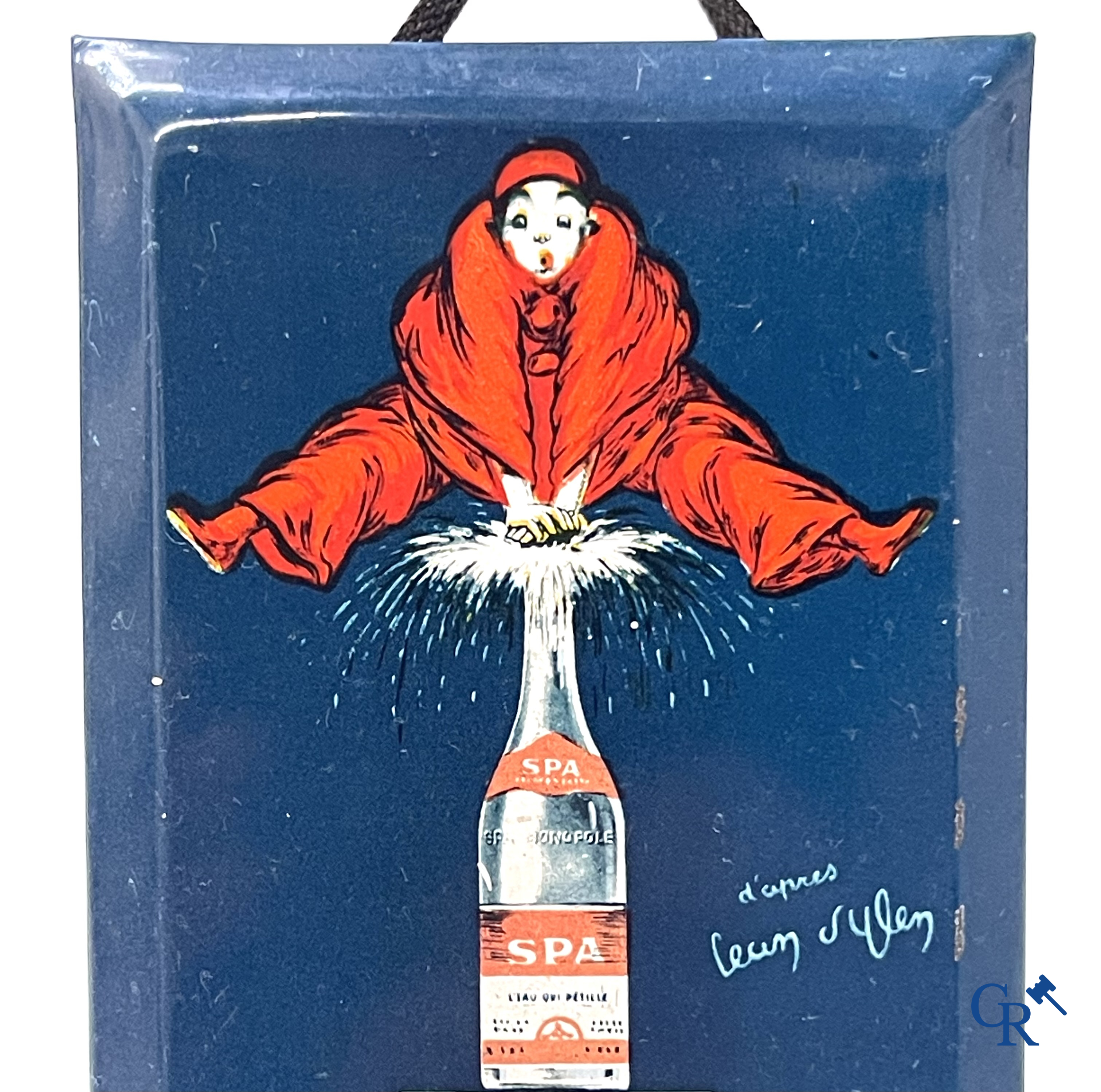 Spa, a publicity for Spa Tonic and a thermometer in printed metal for Spa, after a design by Jean D'Ylen.