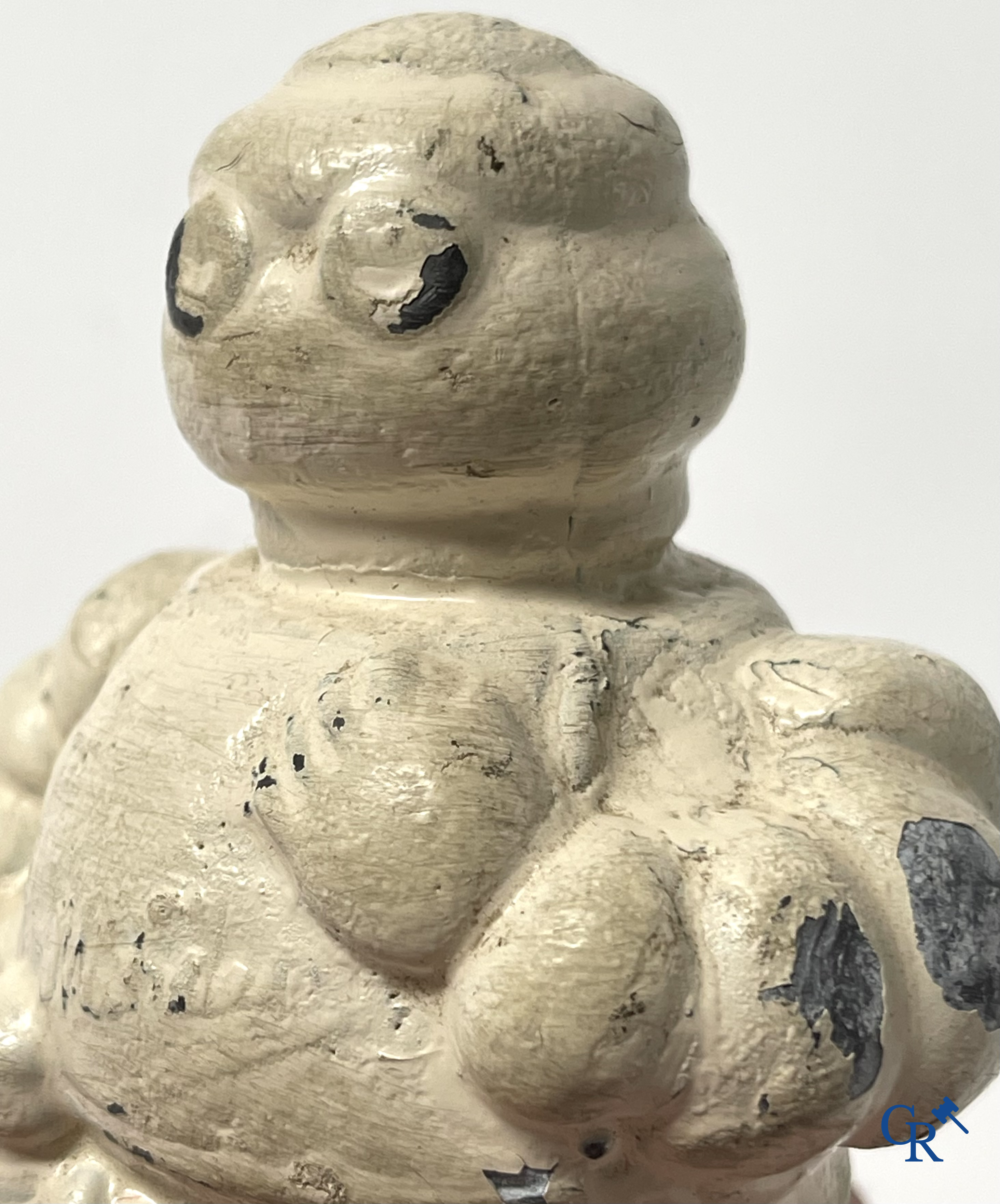 Michelin, a Bibendum in painted lead, original version. 1950's.