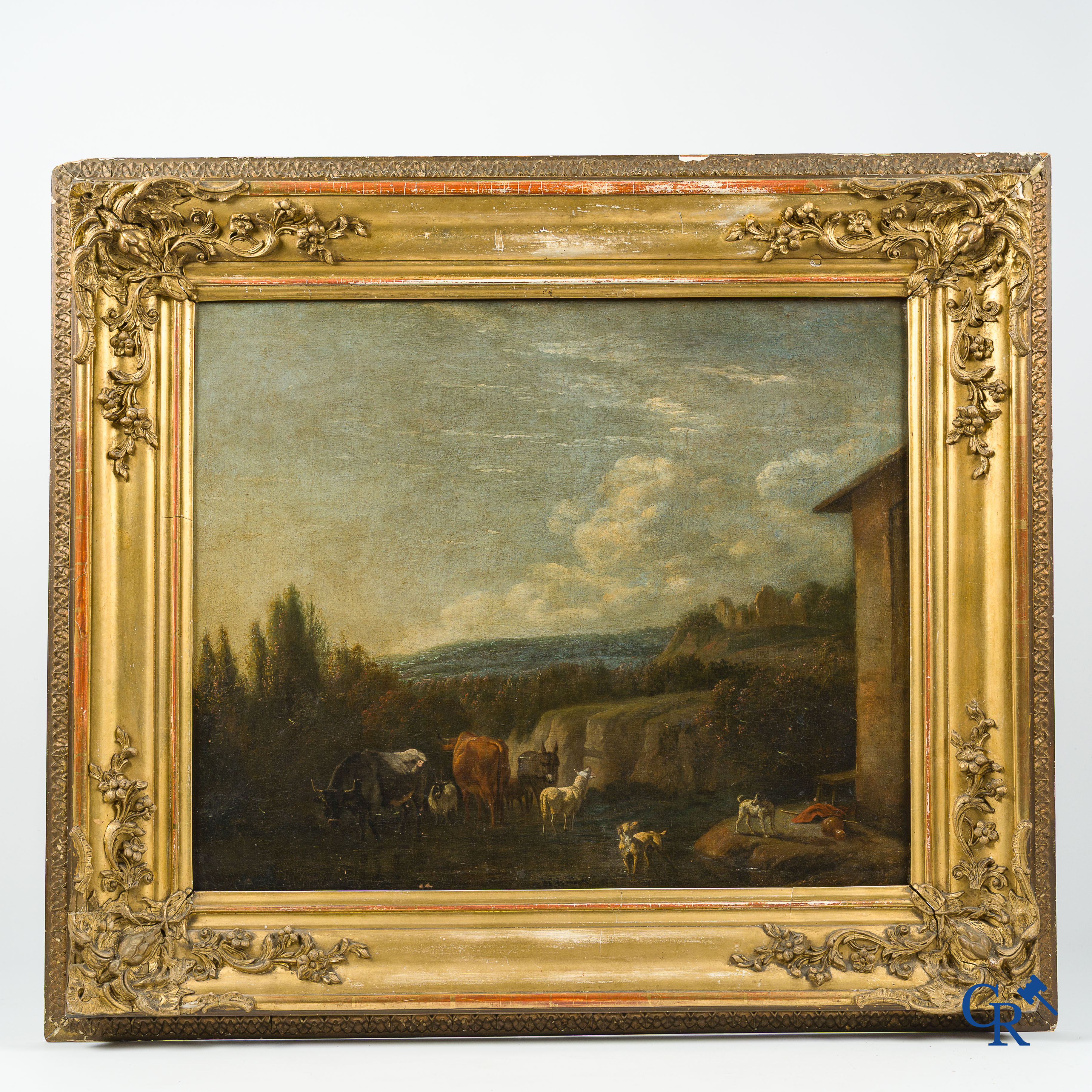 Karel Dujardin (Amsterdam 1626-Venise 1678) (attribué à) Troupeau dans un paysage italien. XVIIe siècle.