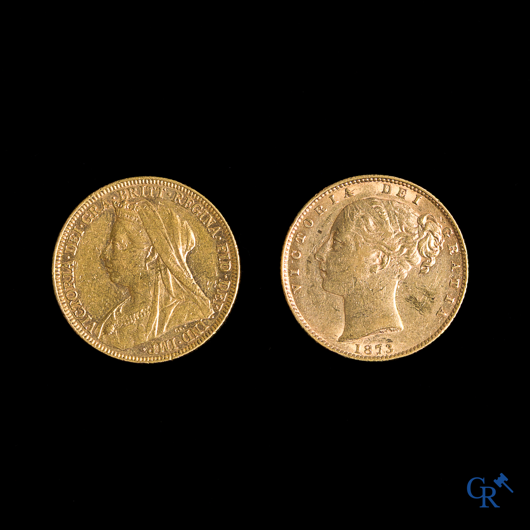 2 gouden Britse ponden. Victoria, 1873 en 1897.