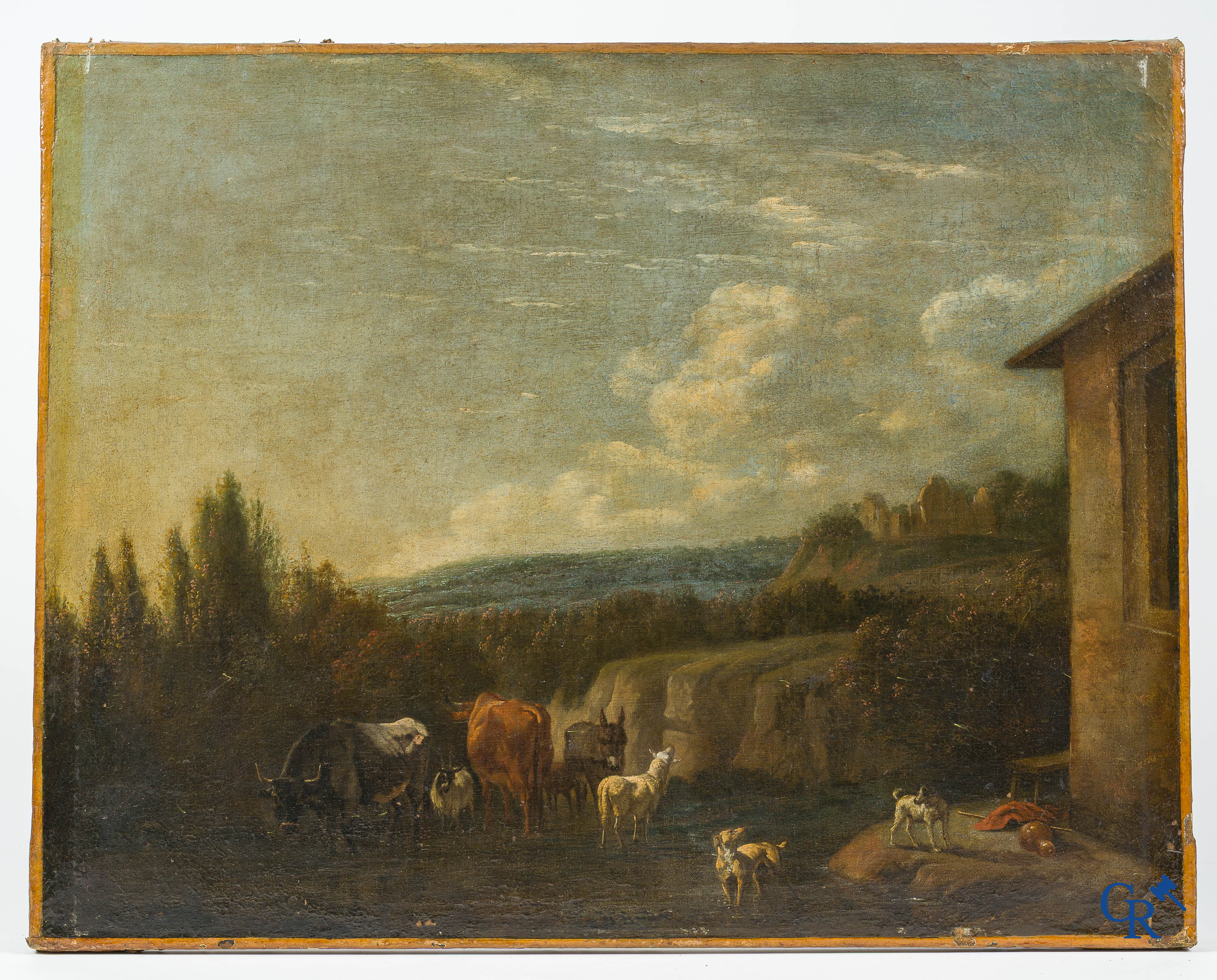 Karel Dujardin (Amsterdam 1626-Venise 1678) (attribué à) Troupeau dans un paysage italien. XVIIe siècle.