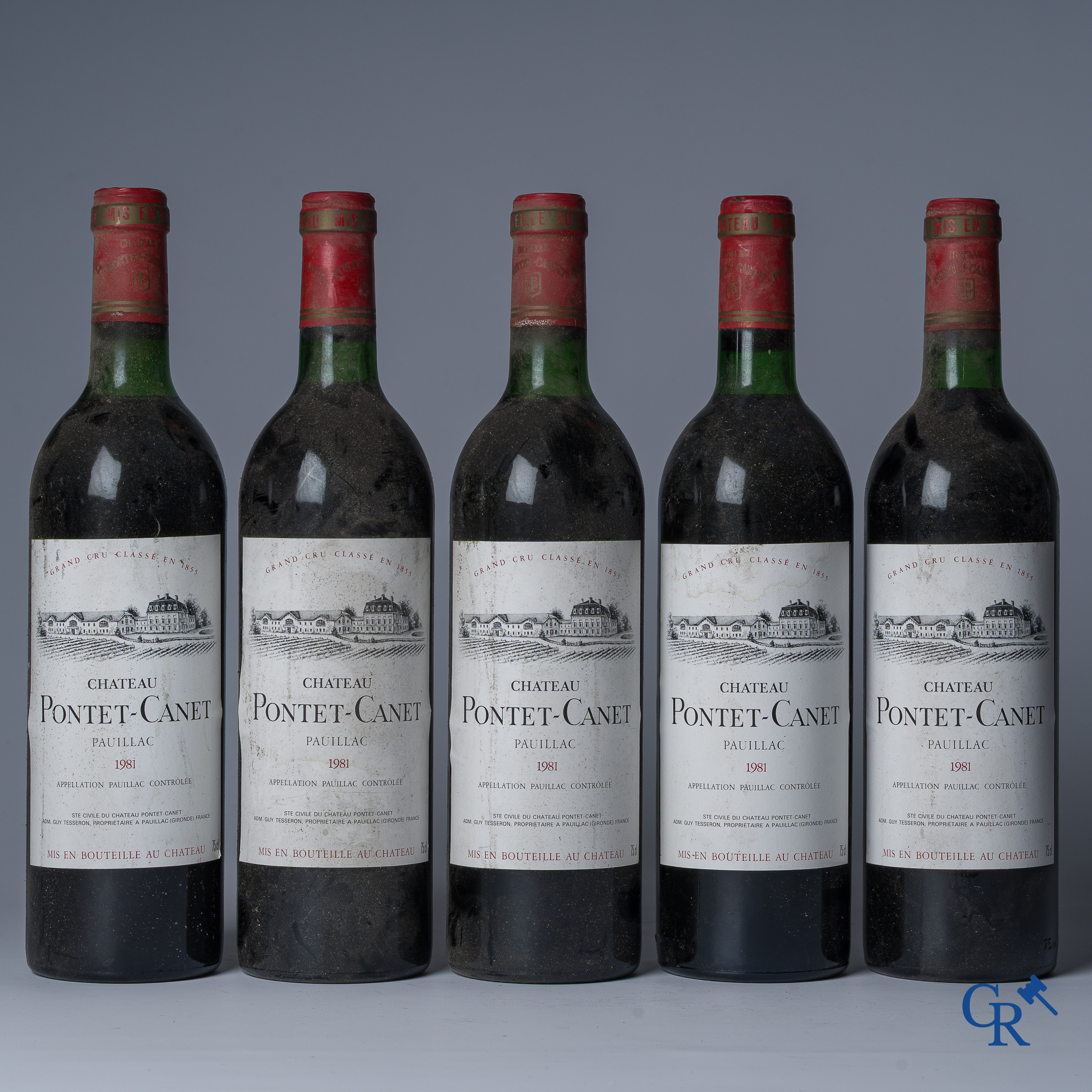 Vins. 5 Bouteilles Château Pontet-Canet 1981, Pauillac. 75 cl. Bordeaux.