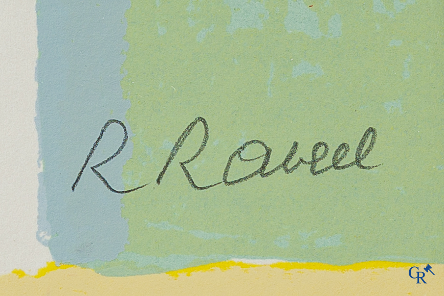 Roger Raveel (1921-2013)(*) "Père et fils" Lithographie en couleurs. Signé et numéroté 106/125.