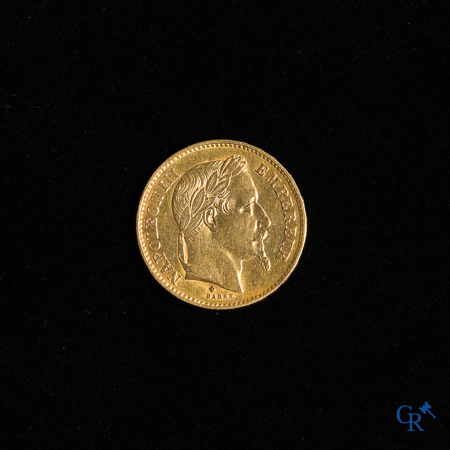 Pièce en or Napoléon III 20 francs, 1868.