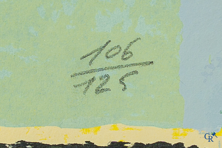 Roger Raveel (1921-2013)(*) "Père et fils" Lithographie en couleurs. Signé et numéroté 106/125.