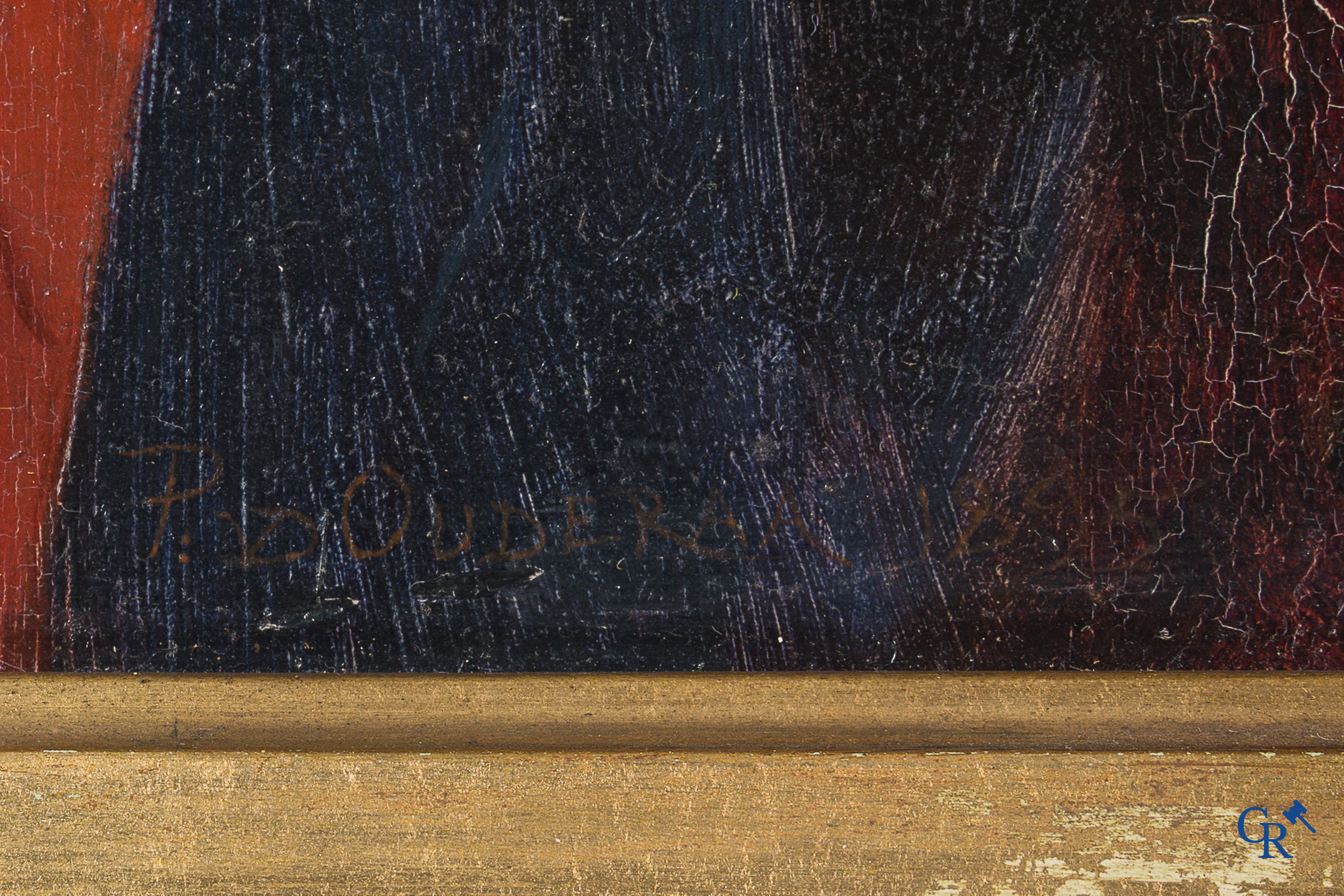 Piet Van Der Ouderaa (1841-1915) "Femme Gitane" Huile sur panneau. Signé et daté 1895 en bas à droite.