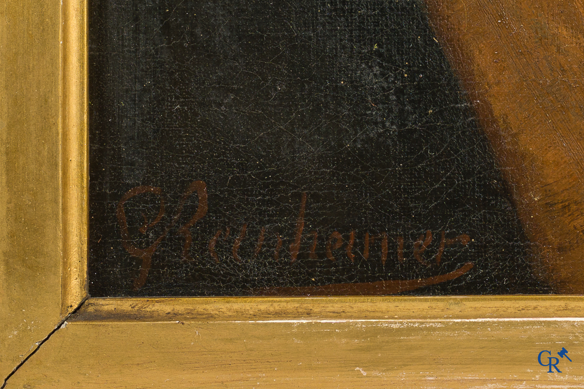 Georges Reinheimer. "Méditation" Portrait d'une jeune femme de profil. Huile sur toile. Signée en bas à gauche. XIXe siècle.