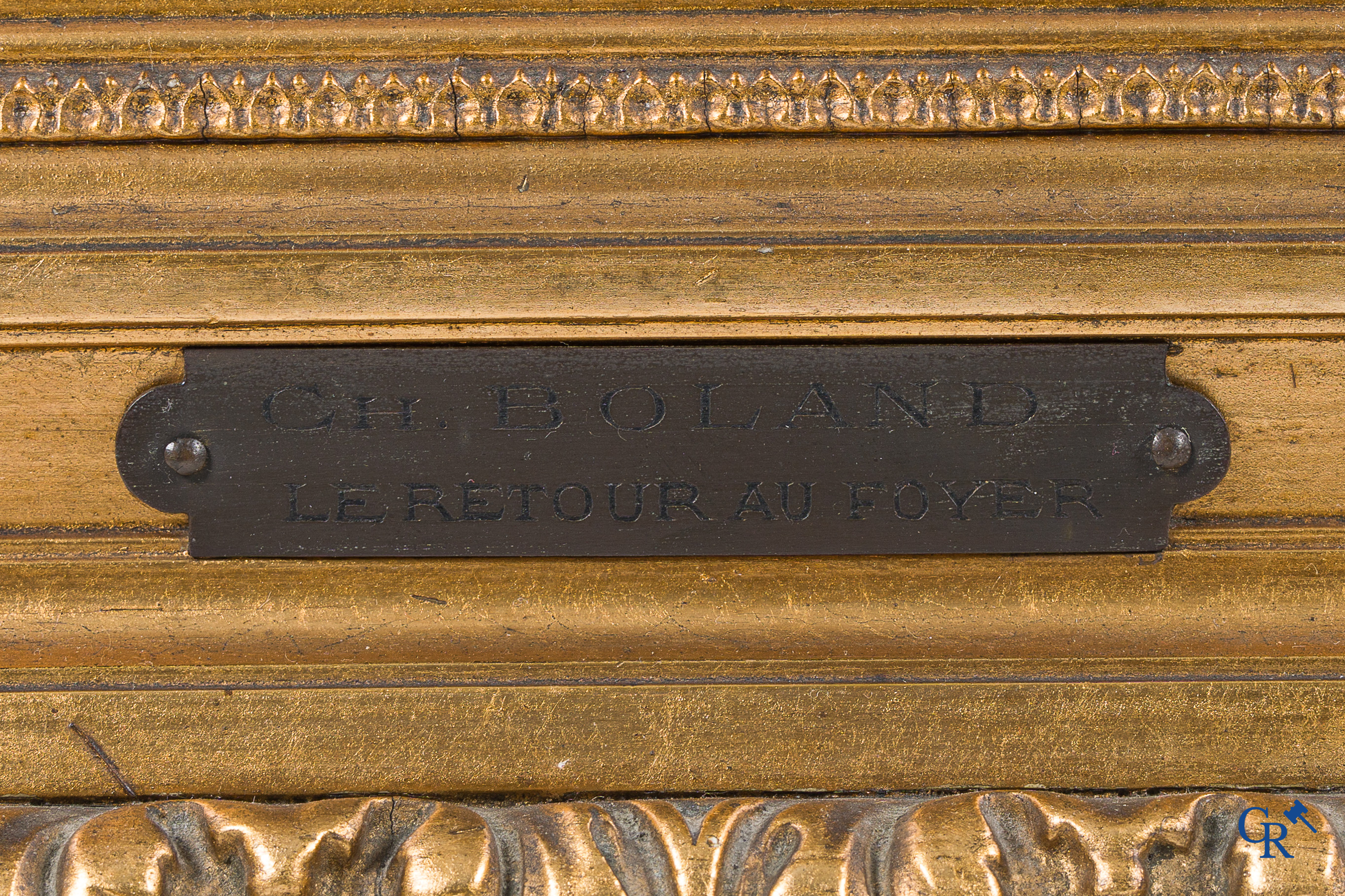 Charles Boland de Spa. "Le Retour au foyer"  Huile sur toile. Signé et daté 1896 en haut à droite.