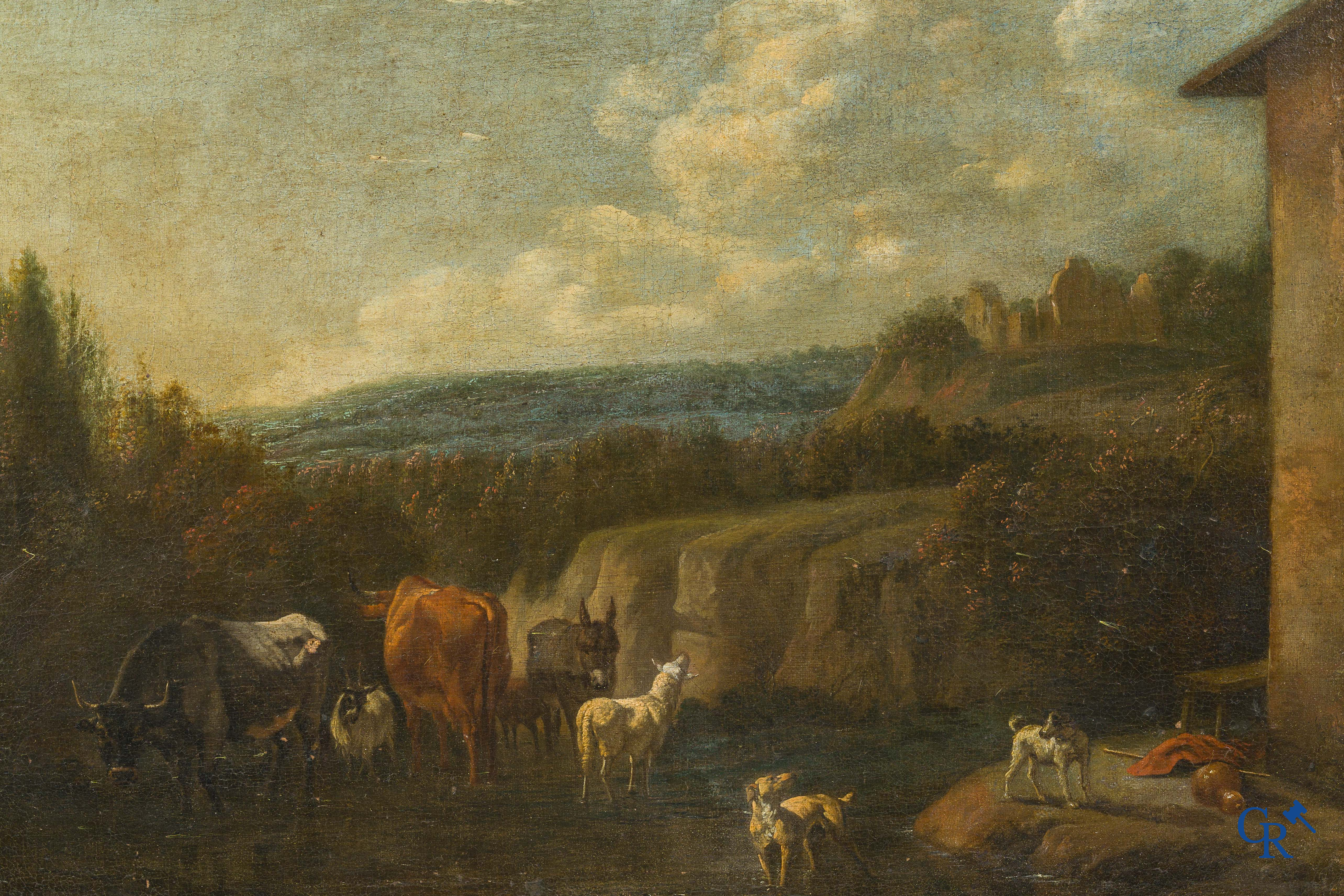 Karel Dujardin (Amsterdam 1626-Venise 1678) (attribué à) Troupeau dans un paysage italien. XVIIe siècle.