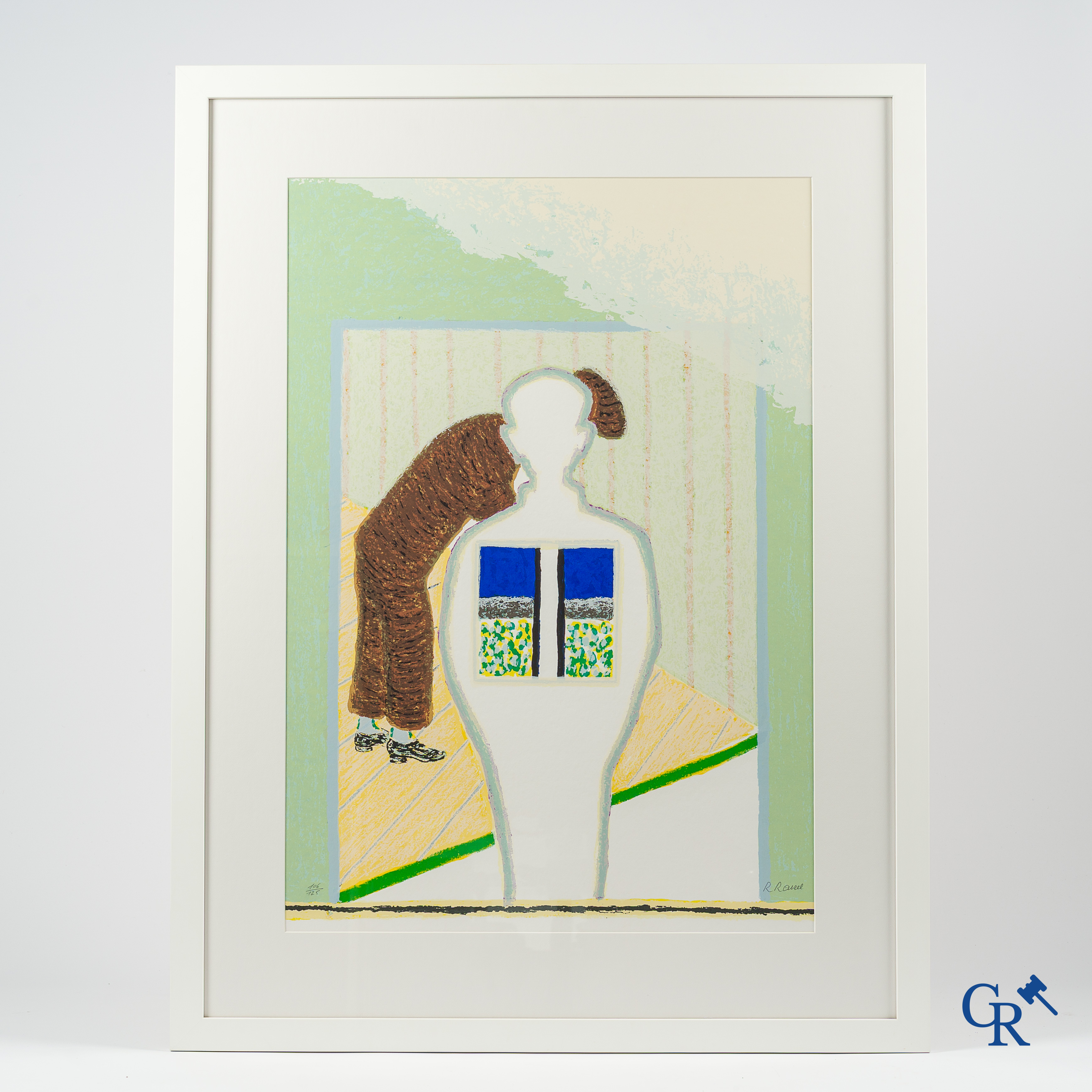 Roger Raveel (1921-2013)(*) "Père et fils" Lithographie en couleurs. Signé et numéroté 106/125.