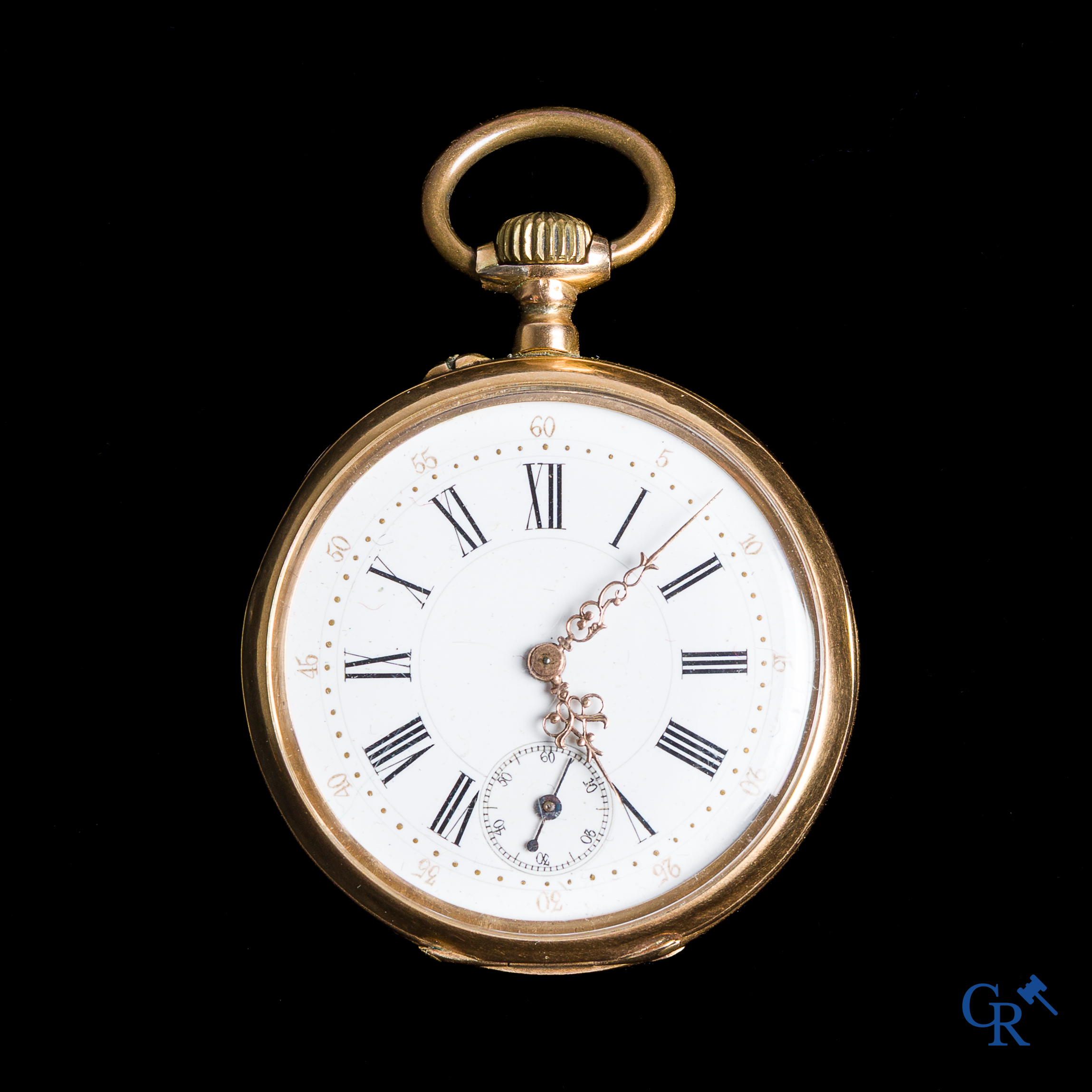 Montres. Montre de poche en or 750/°00.