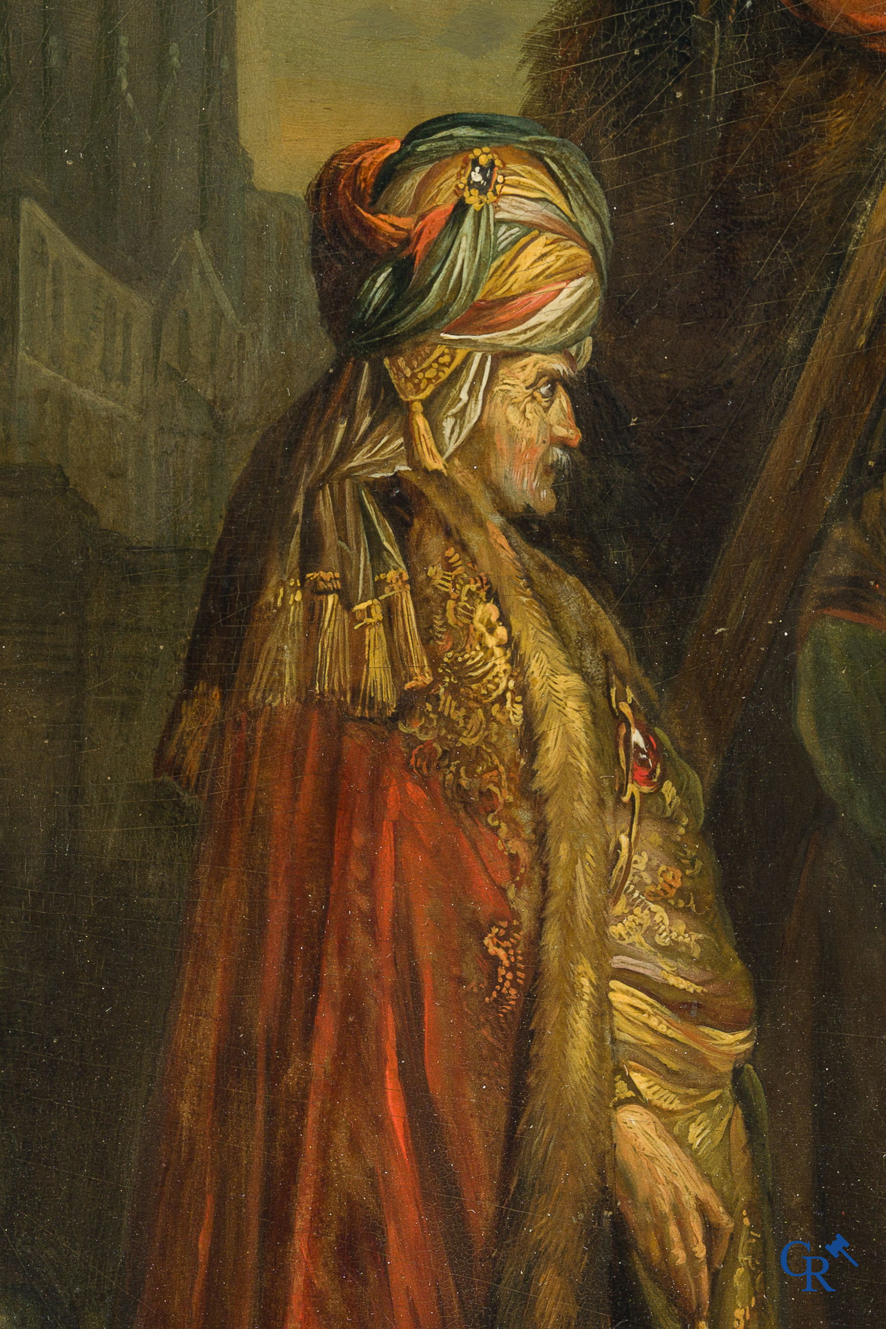 Schilderij. Naar Rembrandt van Rijn. De kruisafname. Olie op paneel, geparketteerd. 18e eeuw.