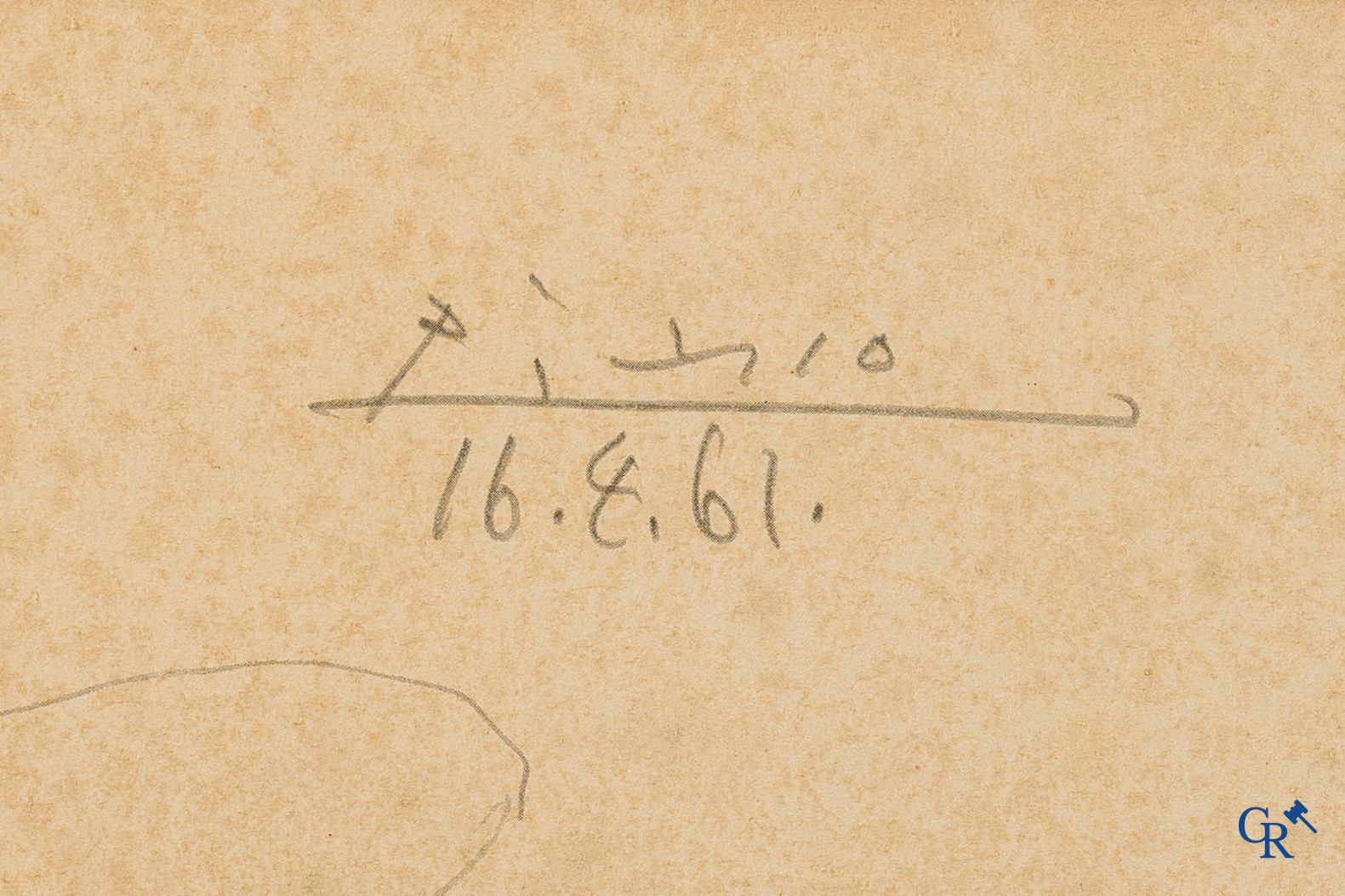 Pablo Picasso (1881-1973)(*) Youri Gagarine. Lithographie, d'après un dessin daté 16/4/61.
