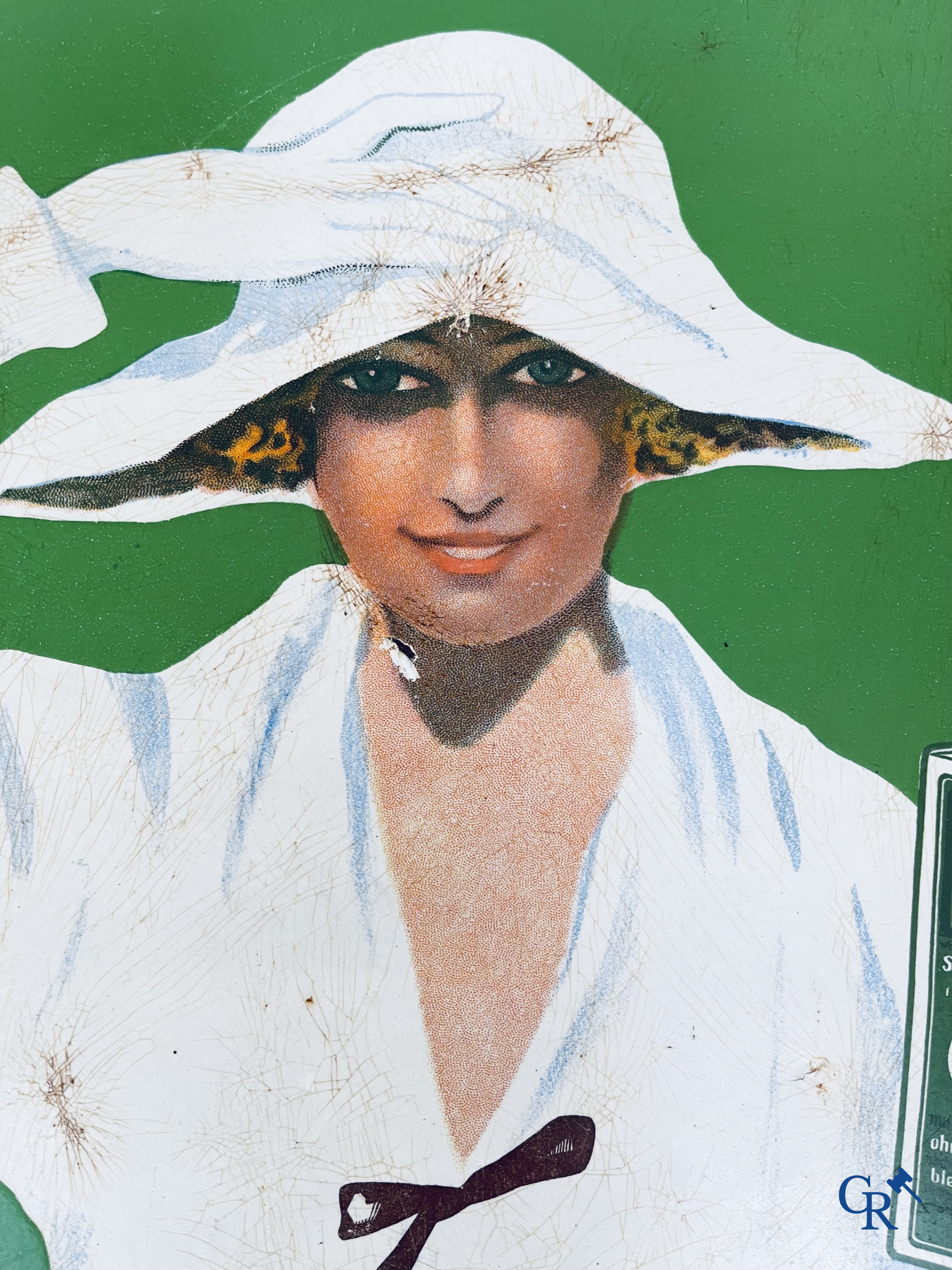 Persil, Groot emaille reclamebord met "De Weibe Dame" naar een ontwerp uit 1922 door Kurt Heiligenstaedt.