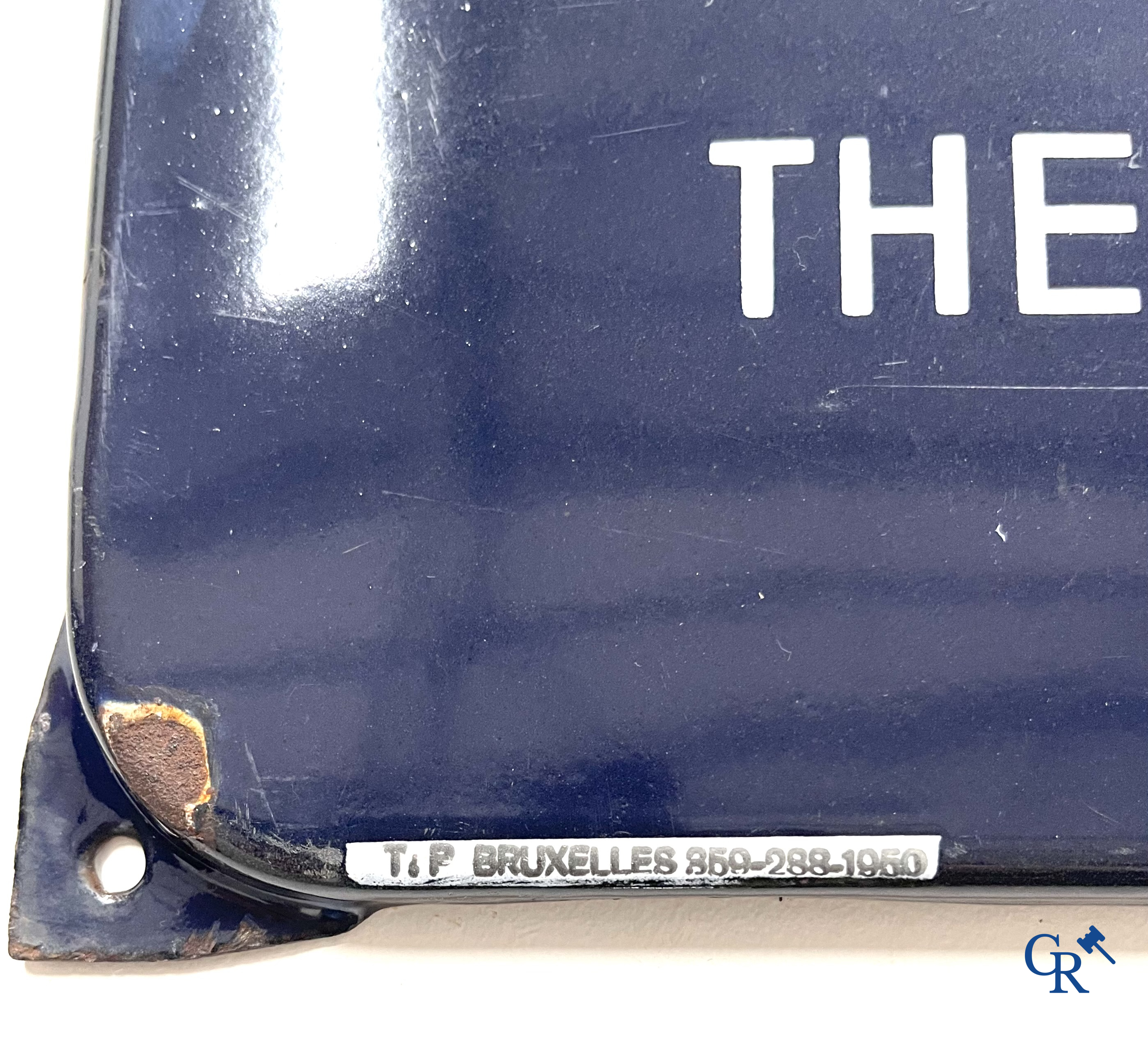 Havoline, enamel advertising sign for motor oil Havoline from the Caltex Petroleum Company. T.P. Bruxelles 1950.