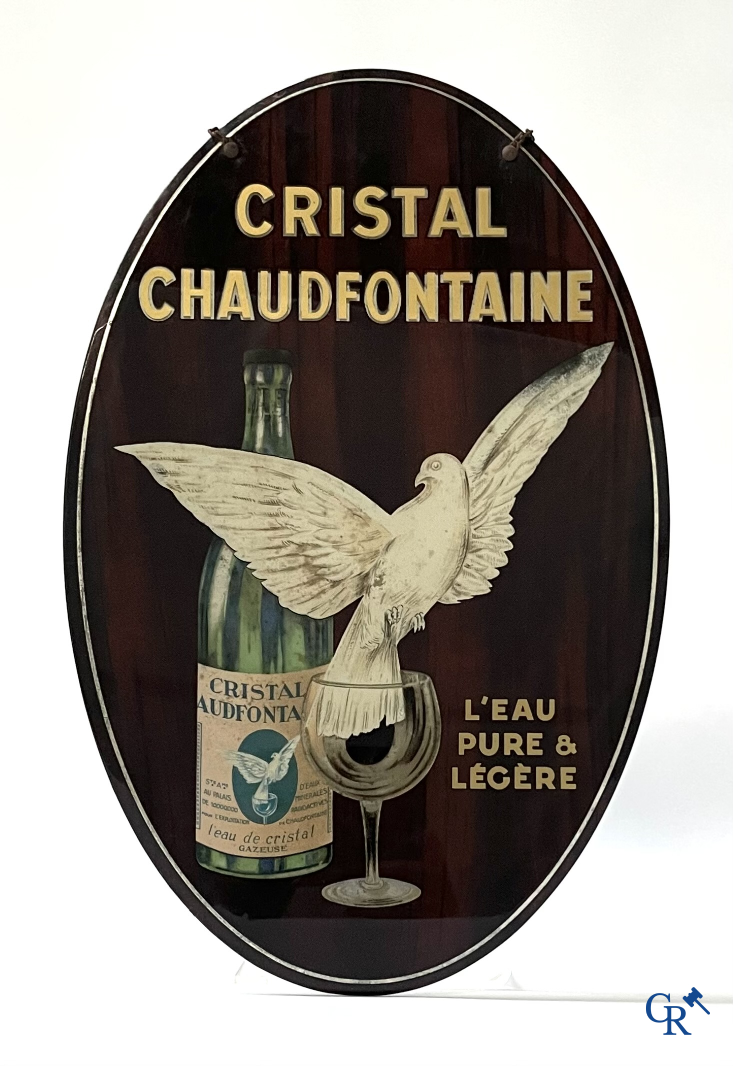 Cristal Chaudfontaine, Zeldzame publiciteit naar een ontwerp van Jean D'Ylen. Rob. Otten T.P. Bruxelles 1938.