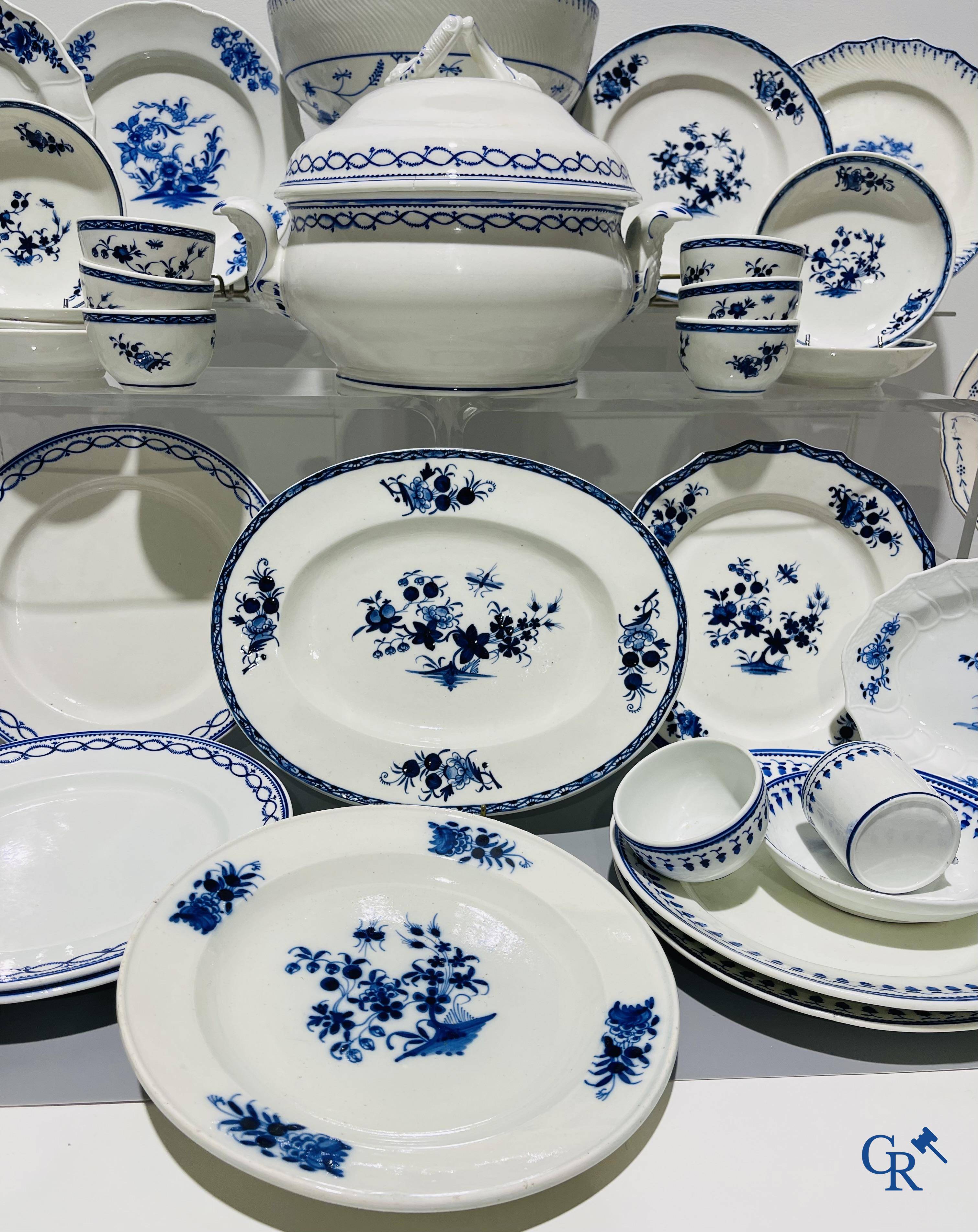 European porcelain, Tournai. A large lot of various pieces of blue and white porcelain and faience. 18th - 19th century.