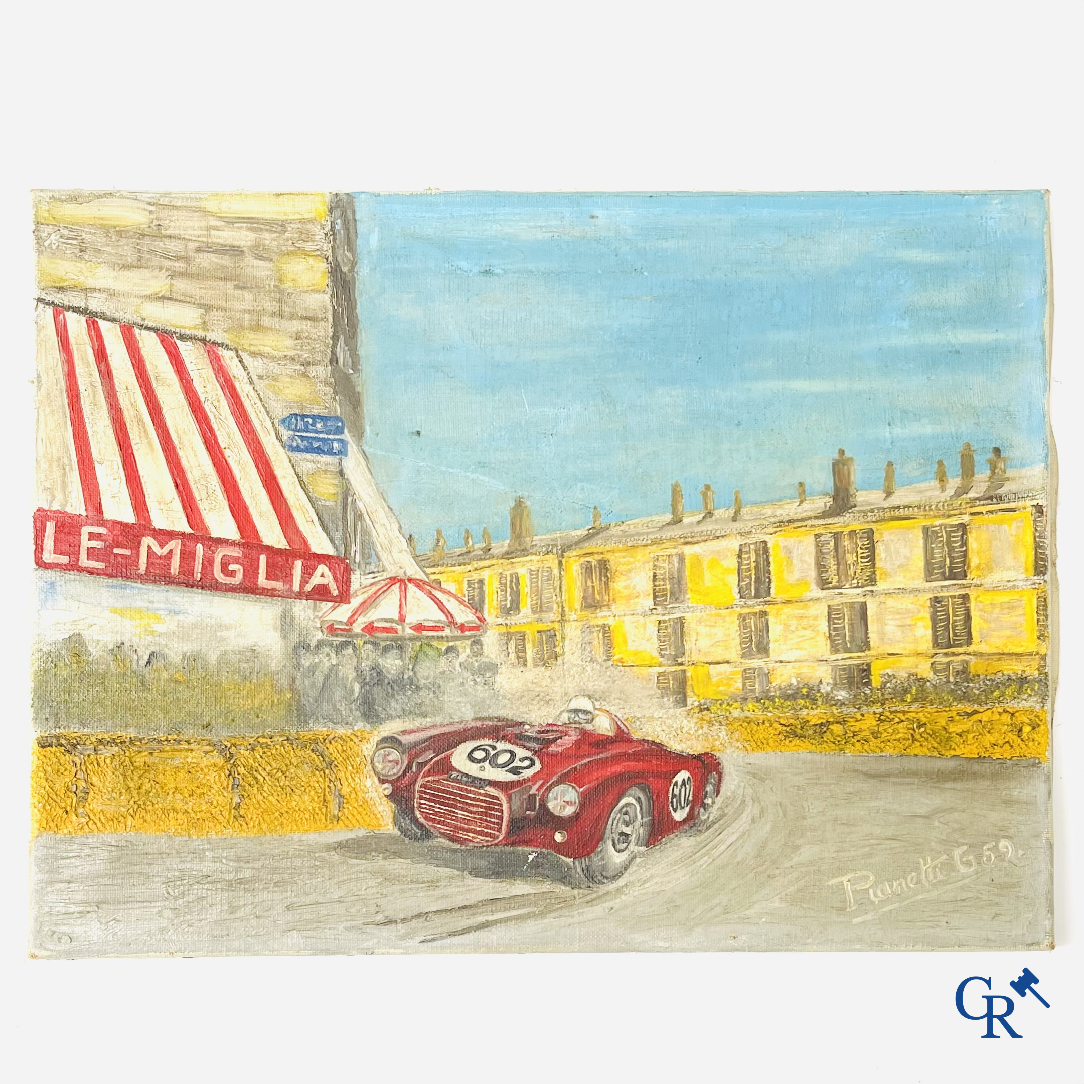 Pianetti G., Alberto Ascari, winner of the 21st Mille Miglia 1954 in his Lancia D24 with competition number 602.