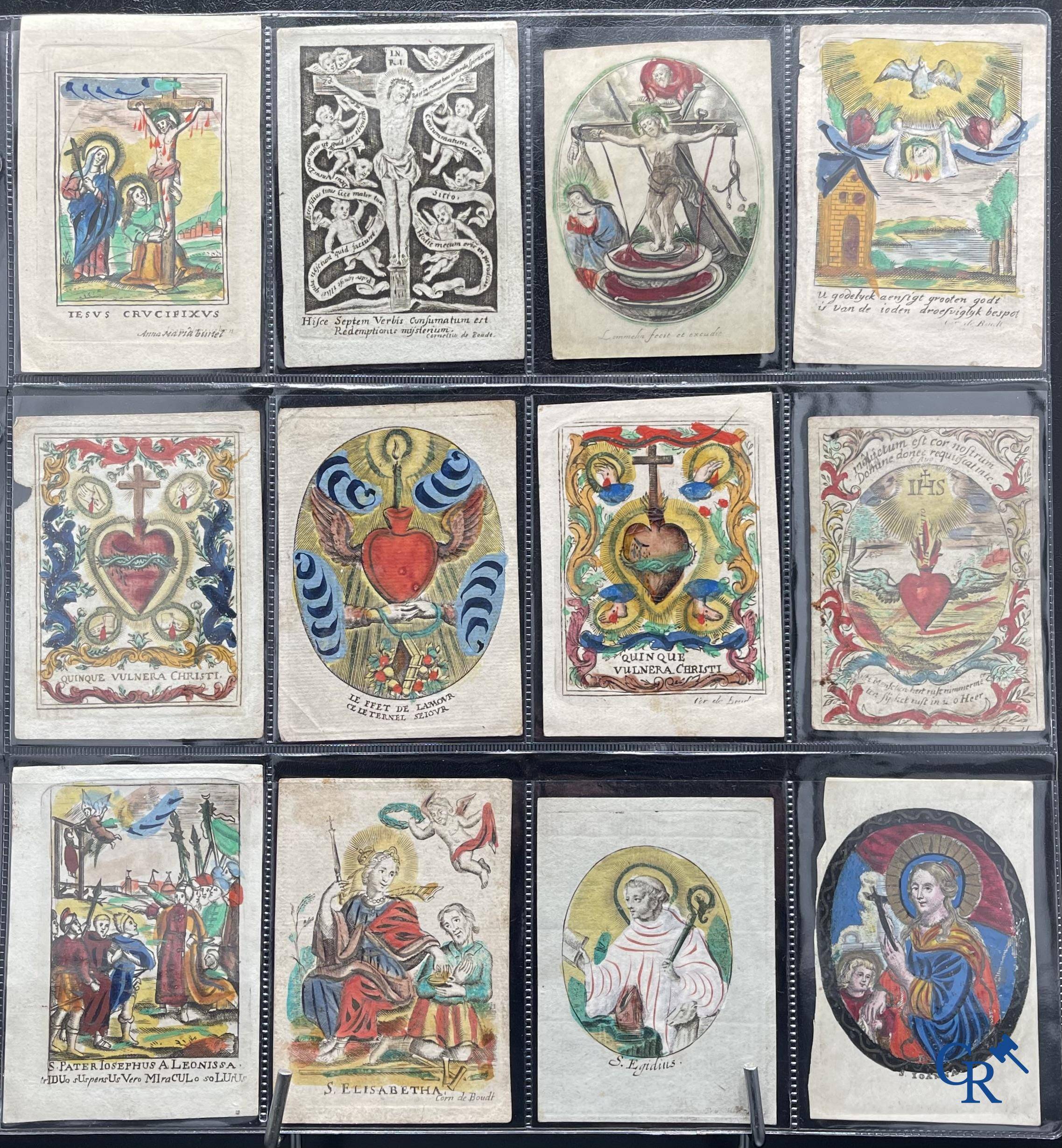 Religious objects: Important collection of pious images and devotion prints, Flanders, 17th-18th-19th centuries.