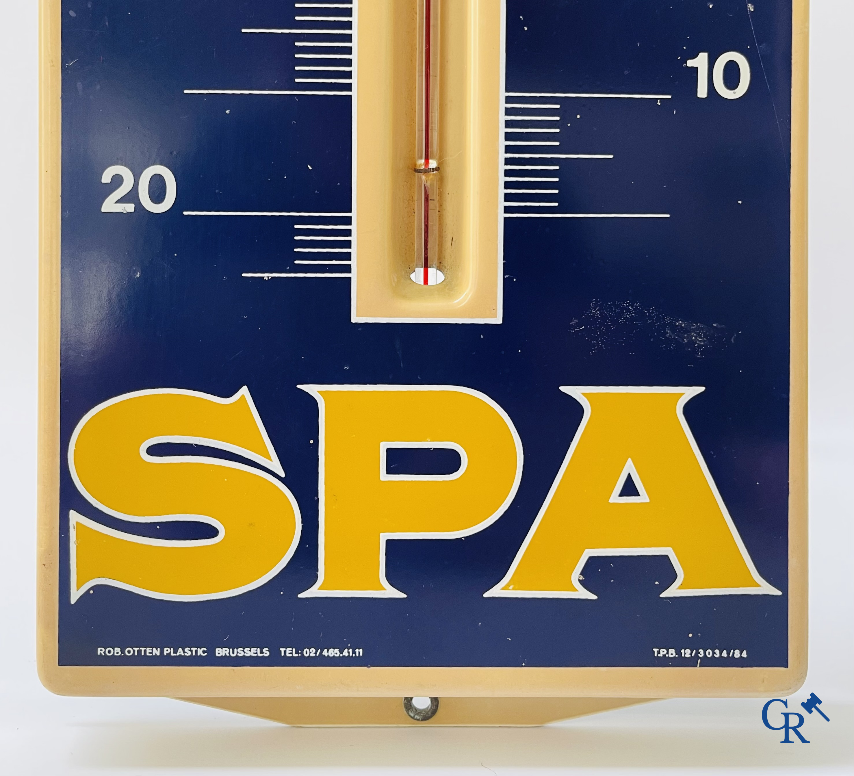 Spa, Advertising thermometer in hard plastic for Spa water. Rare younger version from the 80's. Rob. Otten. 1984.