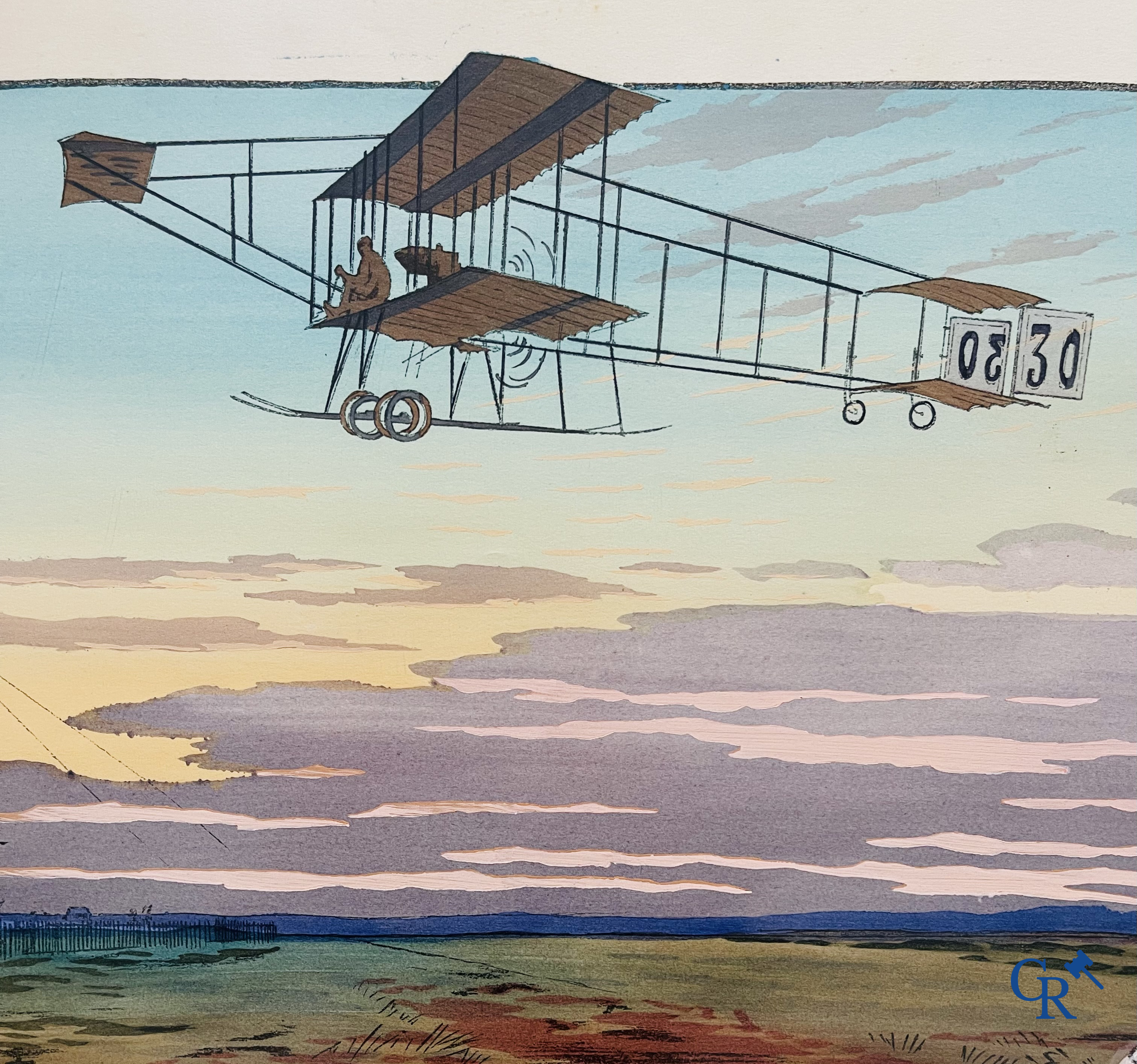 Marguerite Gamy (1883-1936) Grand Prix de la Champagne. Kleuren lithografie. Mabileau et Comp. Paris 1909.