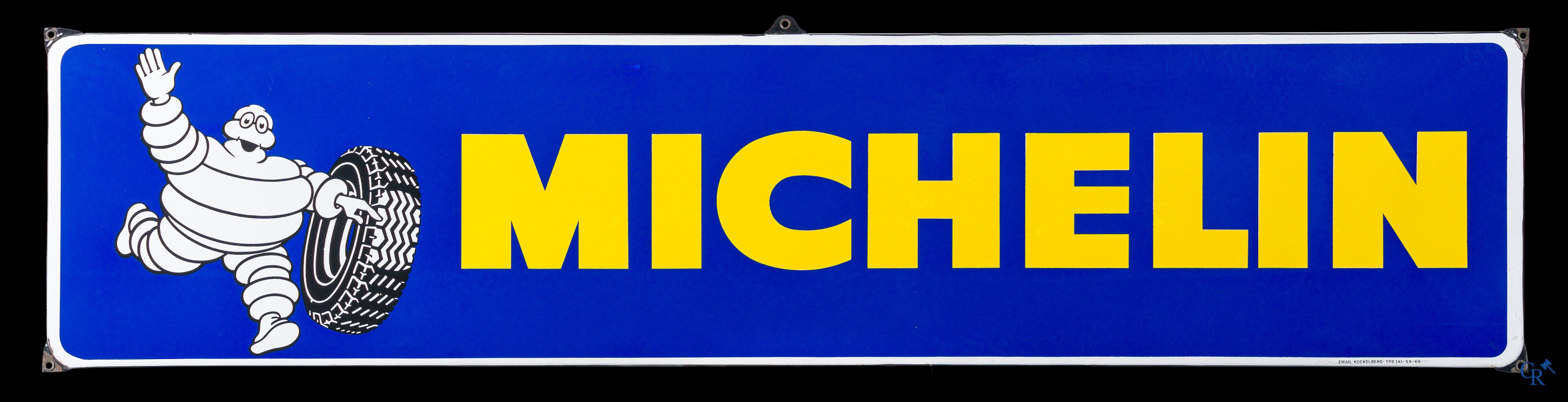 Michelin, enamel sign with Bibendum. 1960's. Email. Koekelberg. Mint condition.