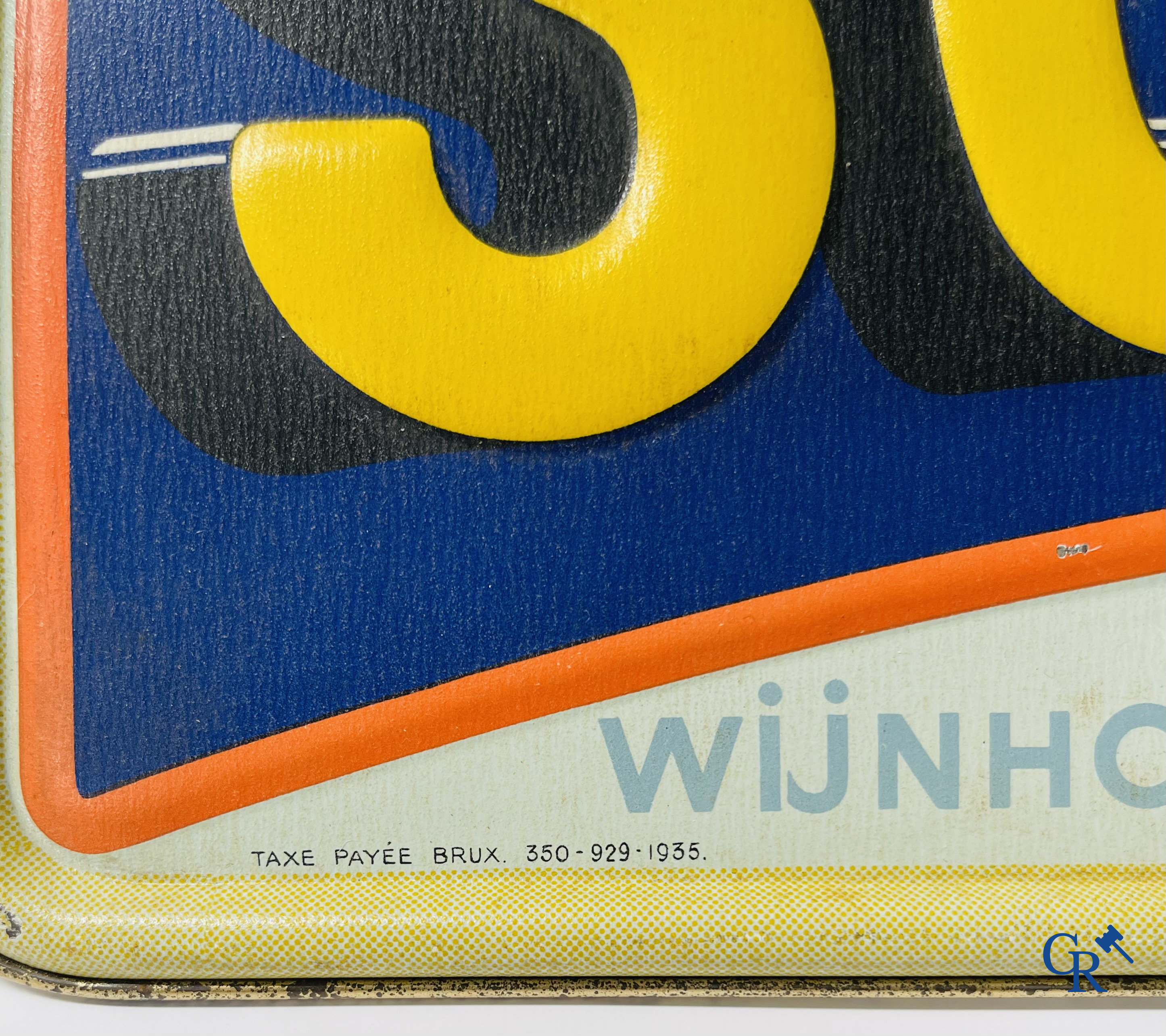Schmidt, wijnhoudende aperitief. "For your health" Publicity sign in painted metal. Jofico, Bruxelles 1935.