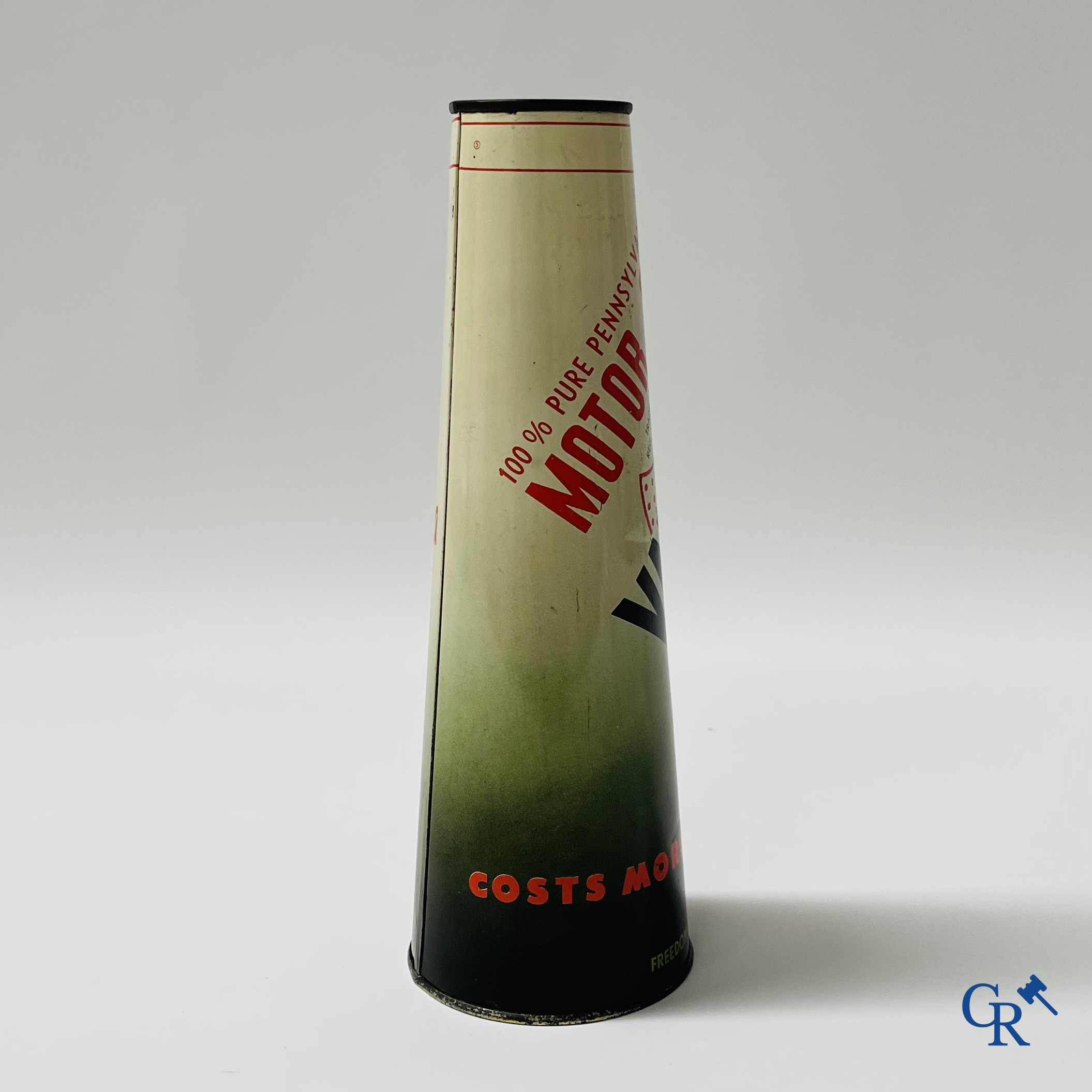 Valvoline Oil Company. Conisch olieblik, 1 liter, 100% pure Pennsylvania motor oil.