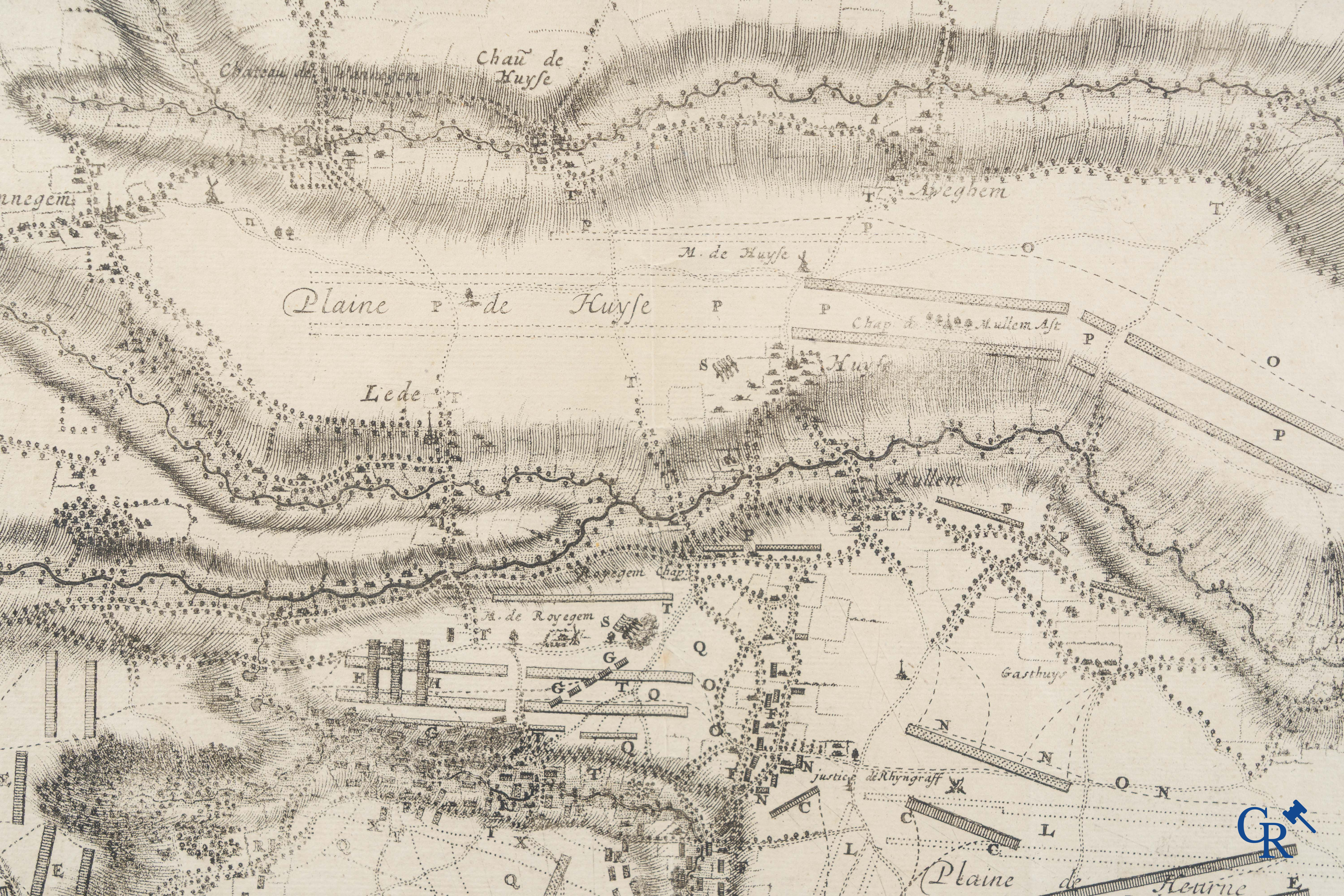 Oudenaarde, 7 antique maps, including battle plans, city and wall plans, etc. 17th-18th century.