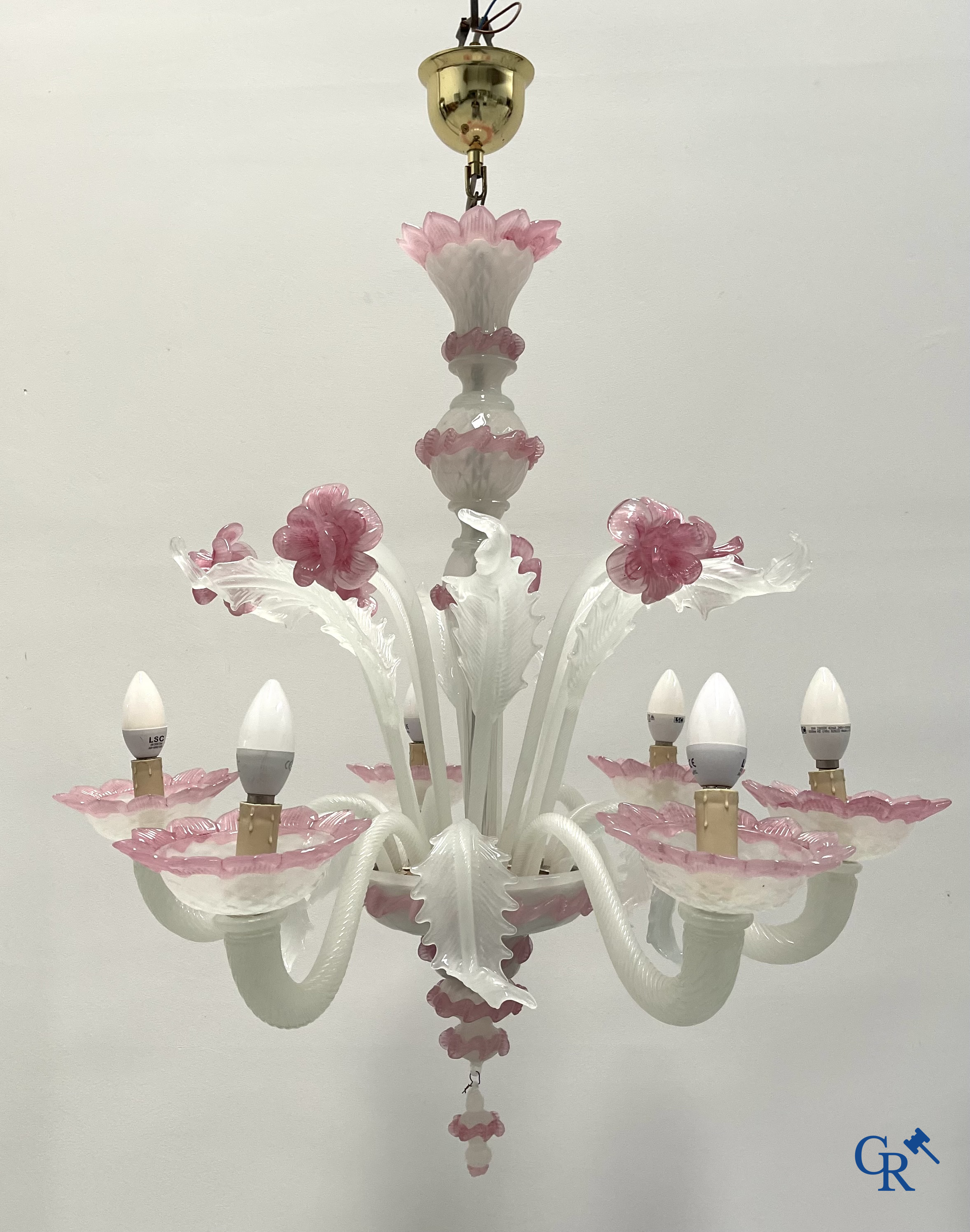 2 large Venetian chandeliers.