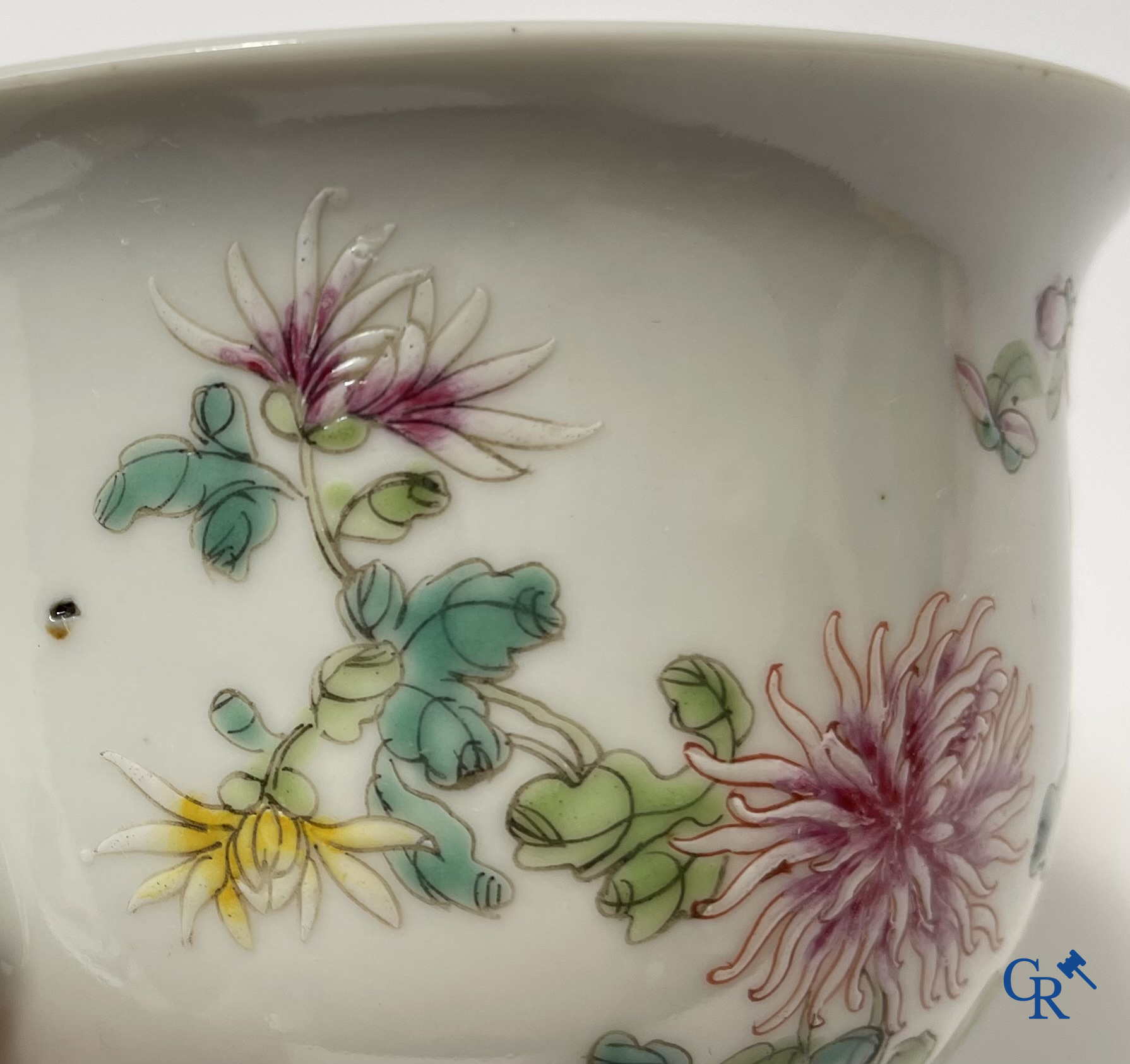 Asian Art, A finely painted Chinese teapot with floral decor. Marked.