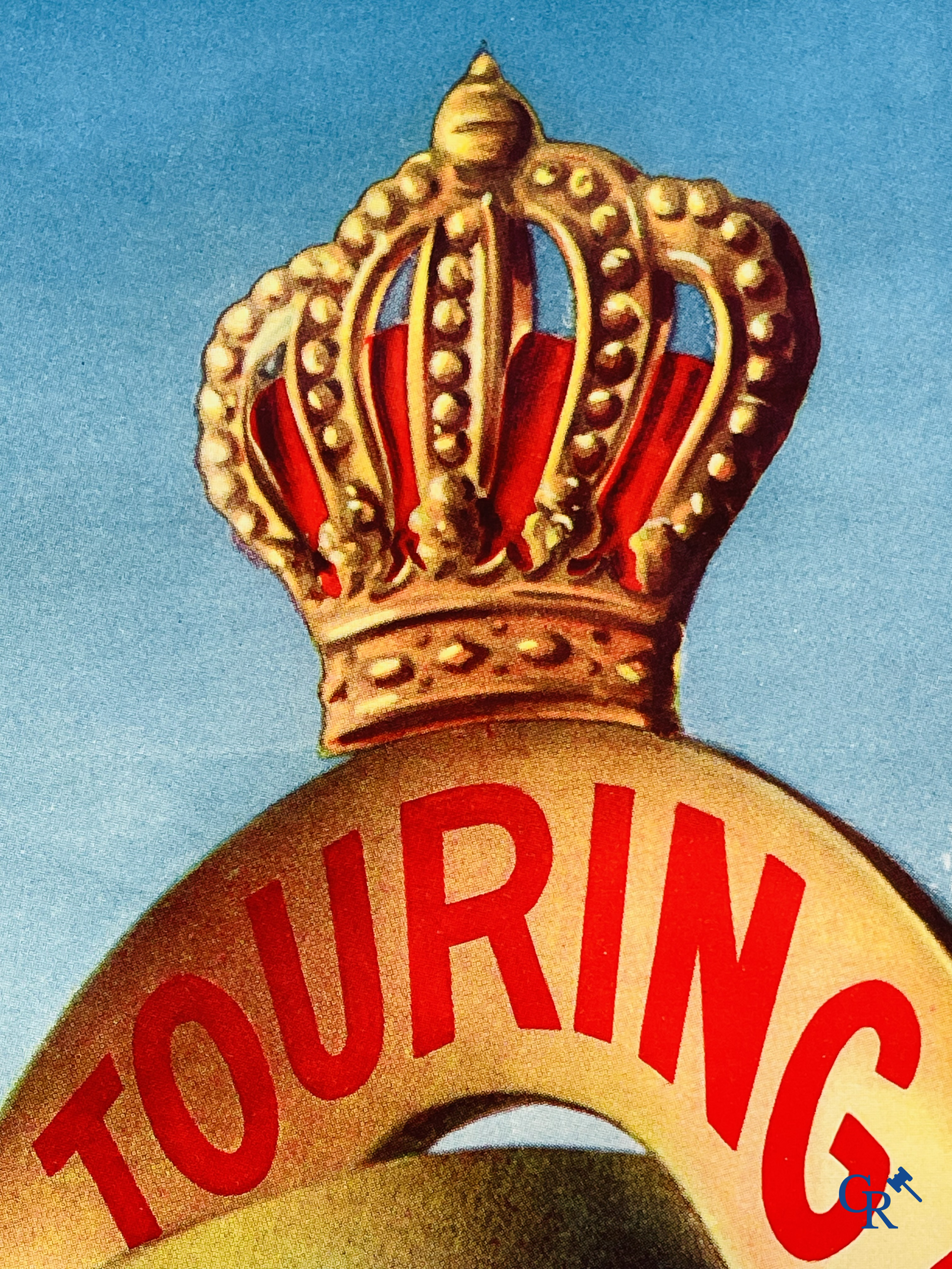 J. Prion, Touring Club De Belgique. Rare publicity poster for the Touring Road Help of Belgium. 1950's.