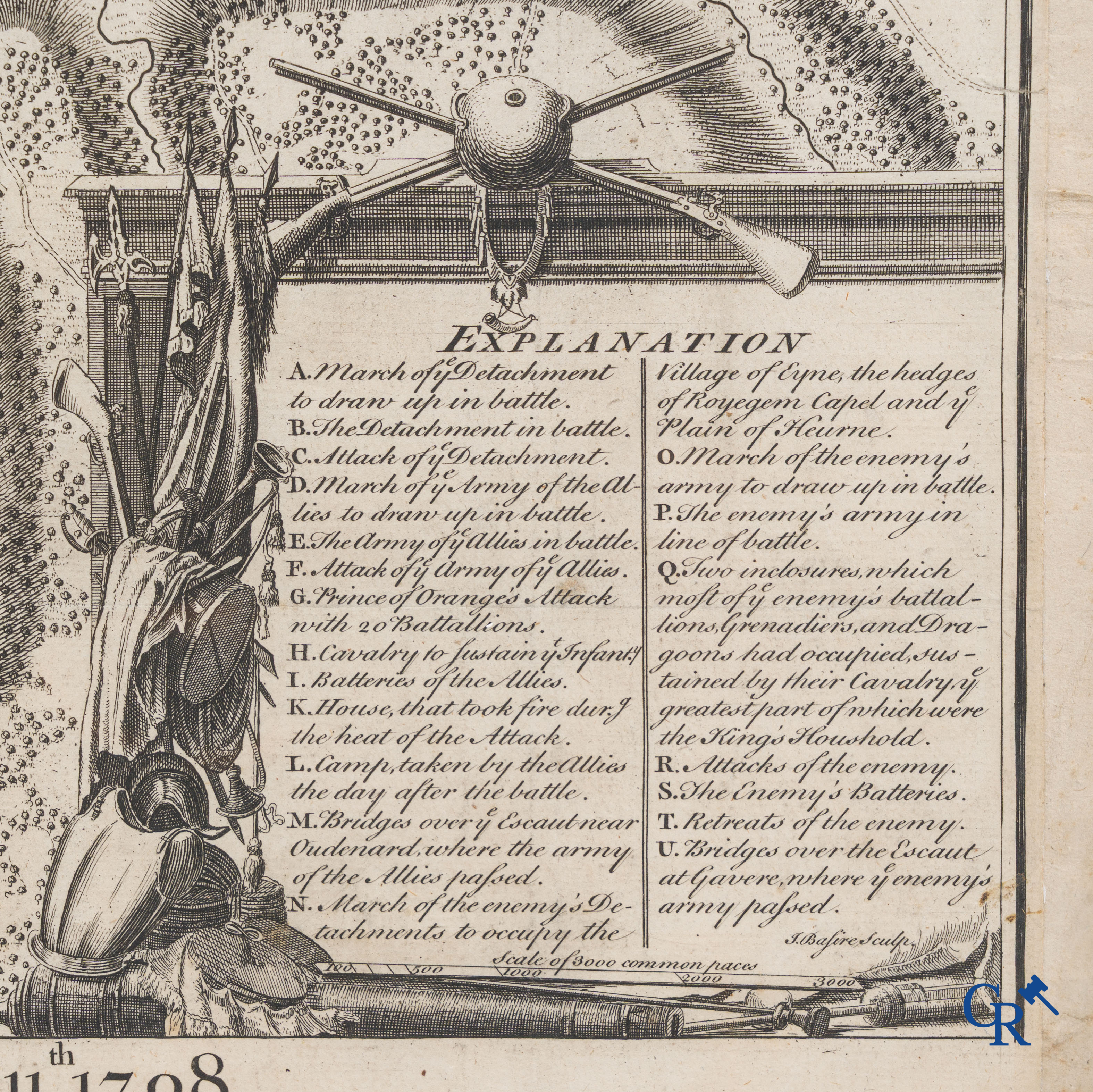 Oudenaarde, 7 antique maps, including battle plans, city and wall plans, etc. 17th-18th century.