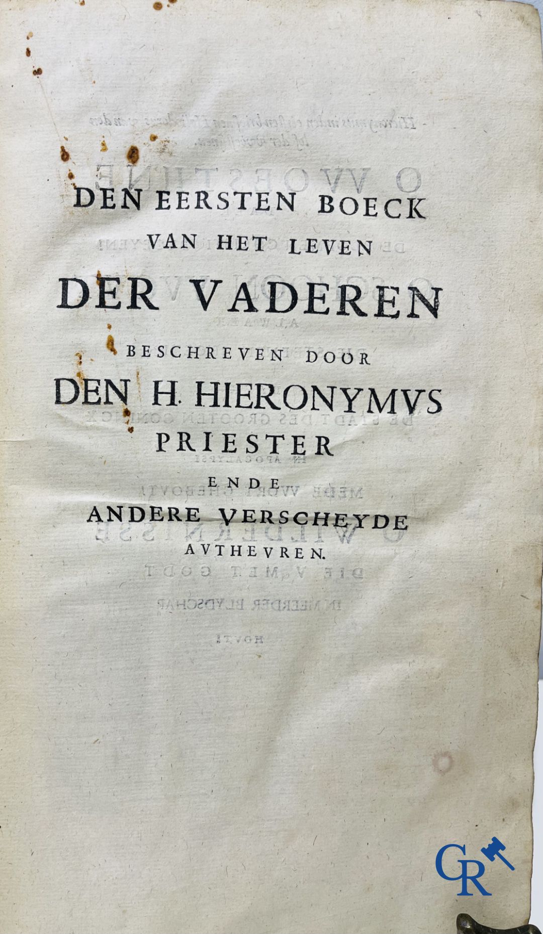 Early Printed Books: Rosweydus, Heribertus. Het Leven ende spreucken der Vaderen described by St. Jerome. 1643.