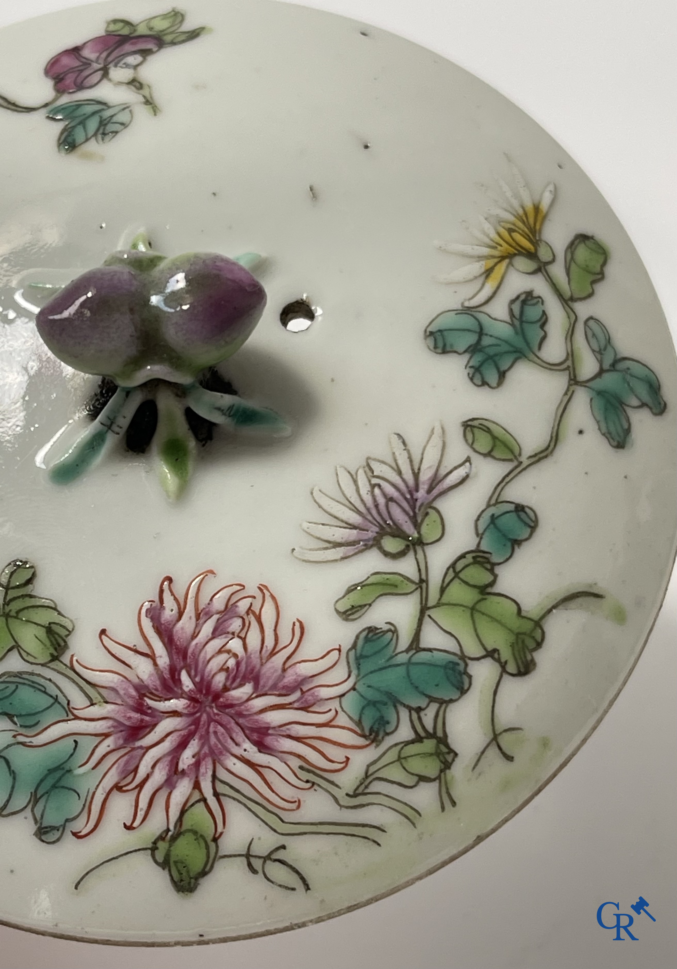 Asian Art, A finely painted Chinese teapot with floral decor. Marked.