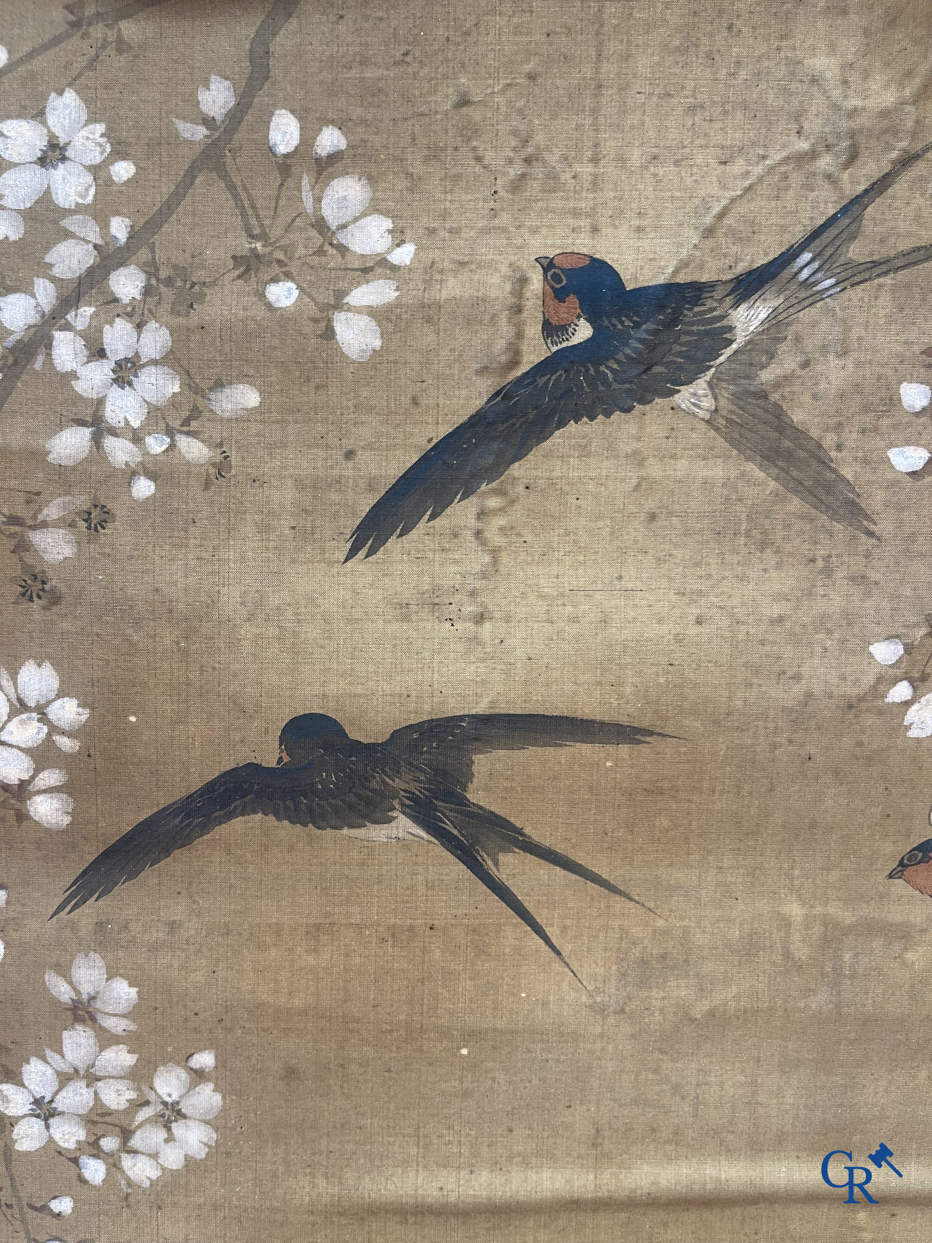 Asian Art, a large Japanese scroll. Signed. 18th century.