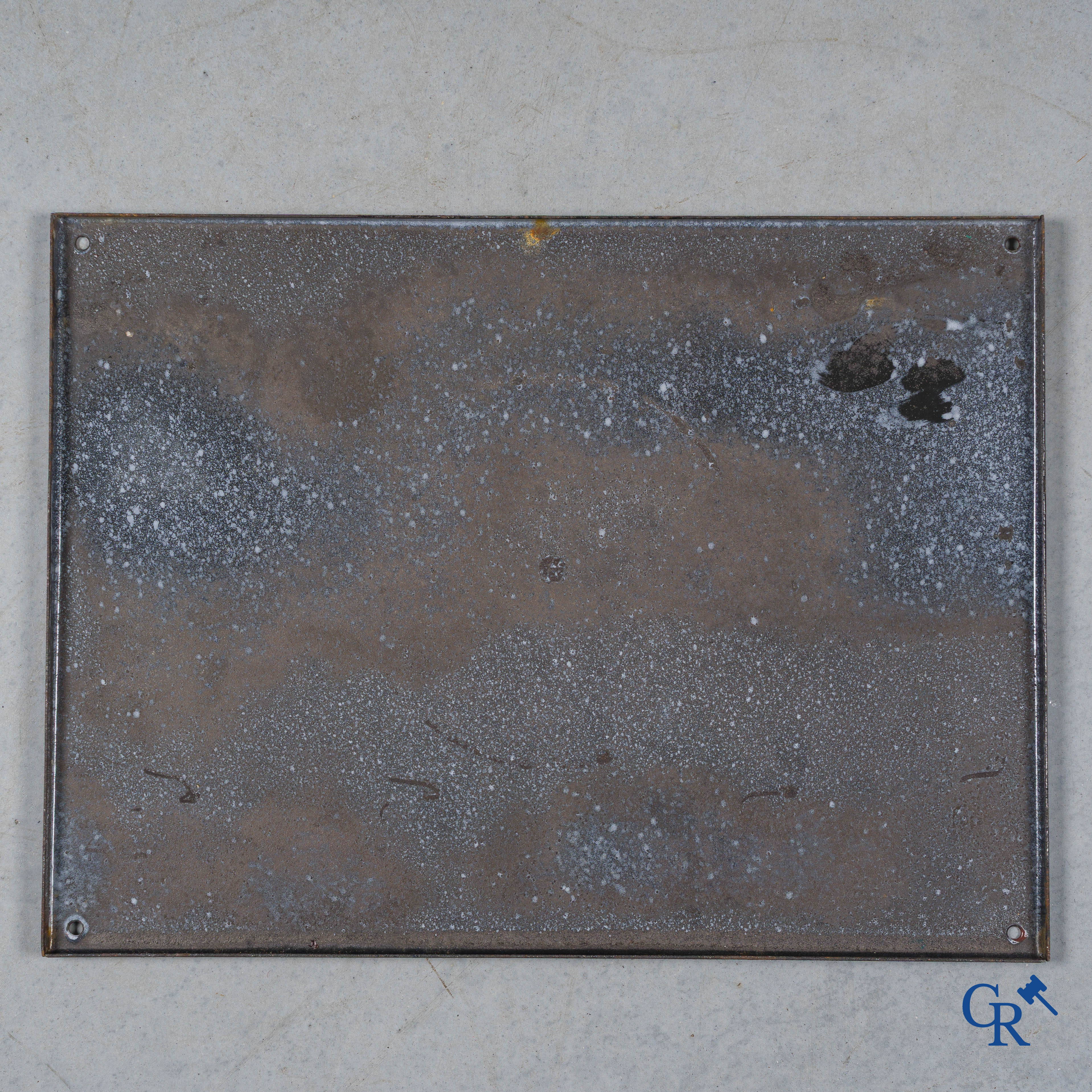 La préservatrice vie, enamel advertising sign for insurance.