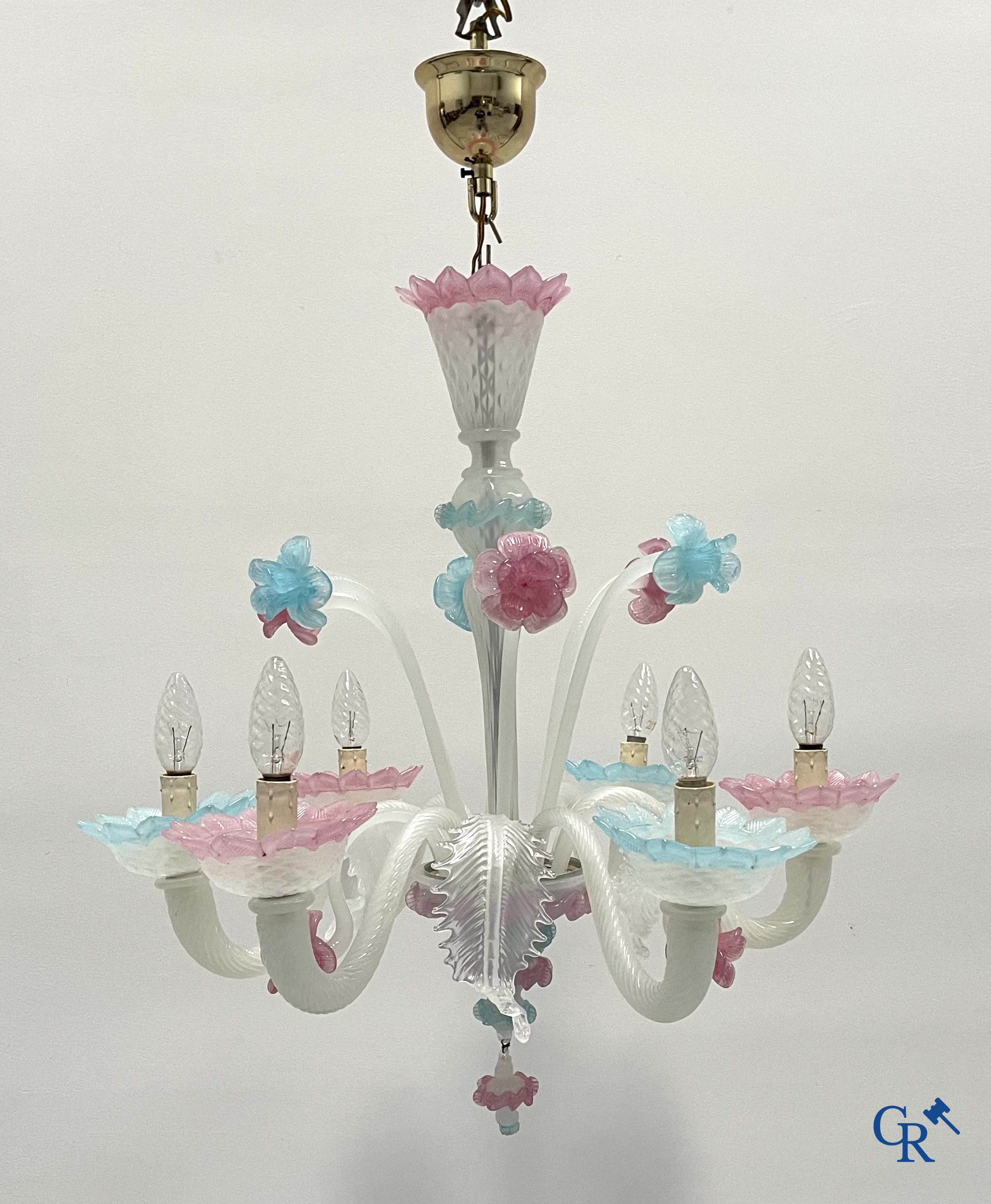 2 large Venetian chandeliers.