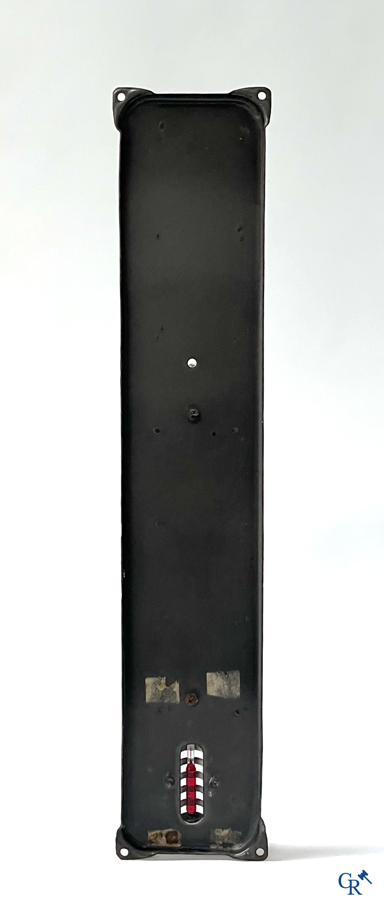 Hero Drinks, "Healthy Refreshing" Enamel advertsing sign with thermometer for Hero Drinks. Langcat Bussum.